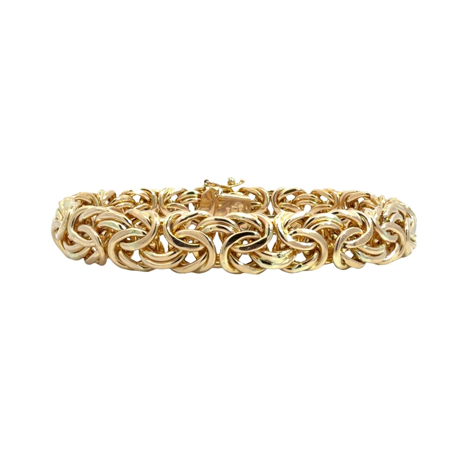 14k Yellow Gold Woven Byzantine Chain Bracelet 7.5"0