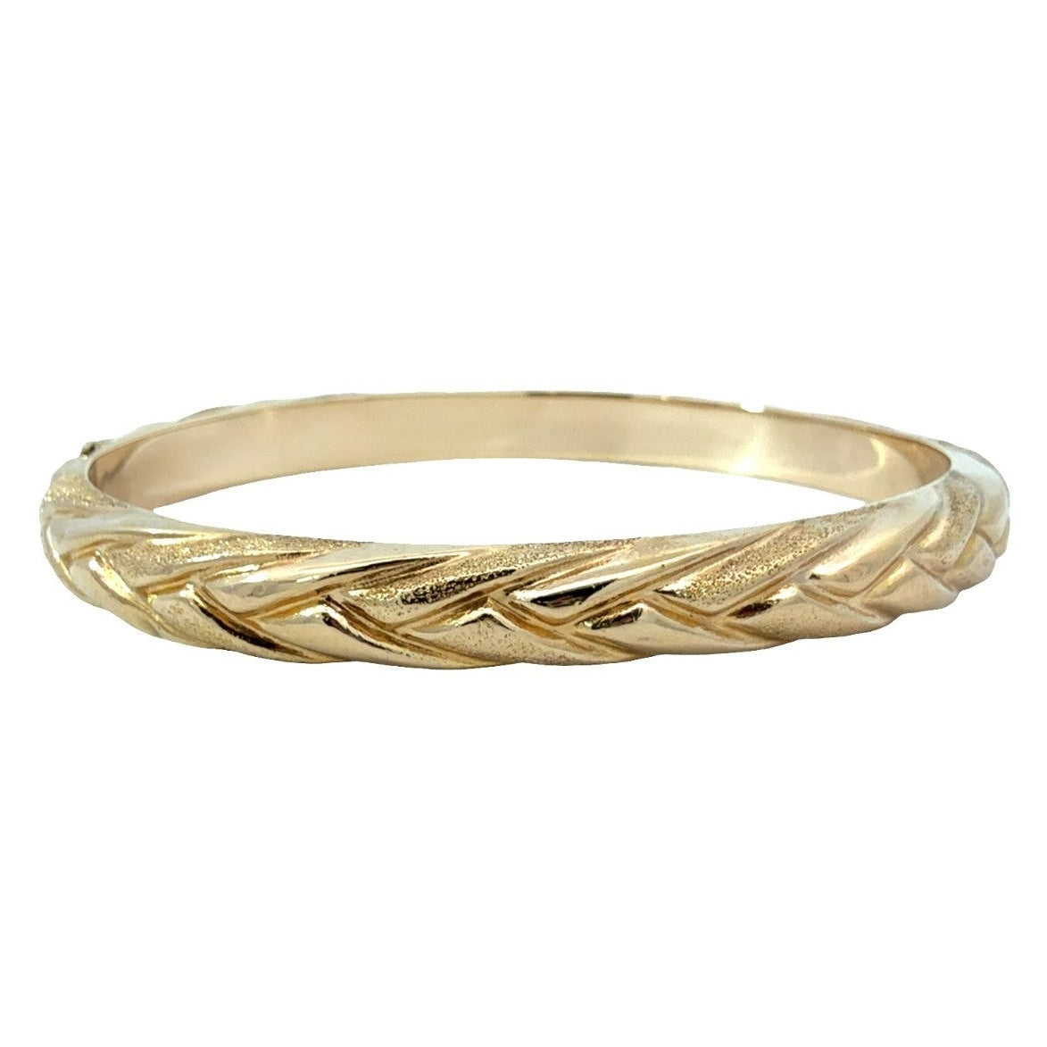 Stamped 14K Yellow Gold Braided Bangle Bracelet3