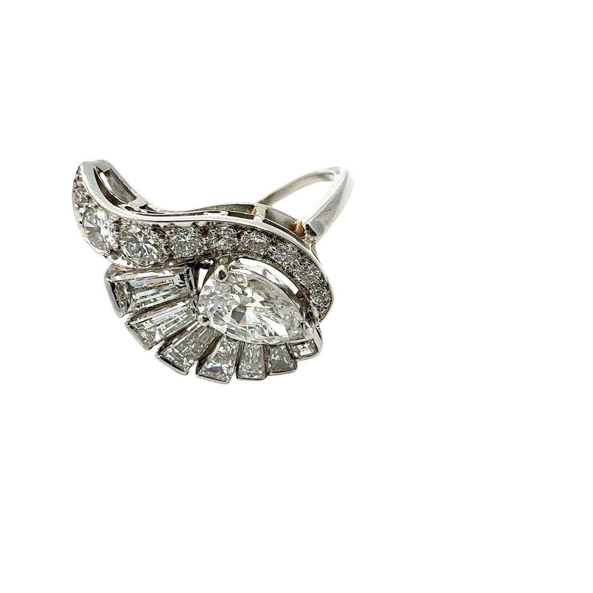Vintage Platinum 2.30cttw Diamond Ballerina Cocktail Ring5