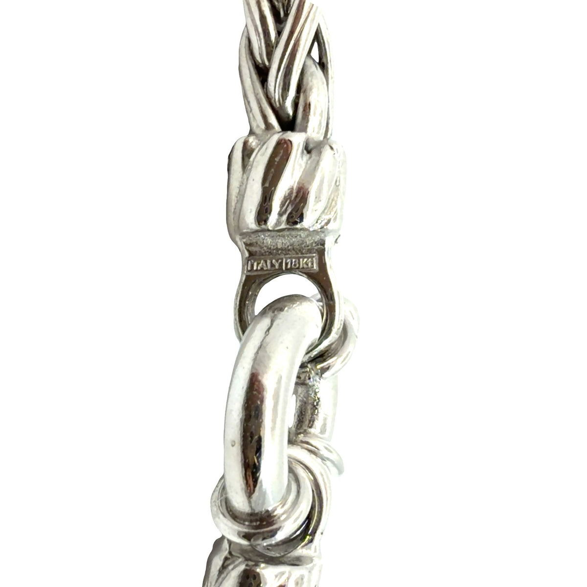 Italian 18k White Gold 0.20ctw Diamond Rope Chain Bracelet 7.5 in3