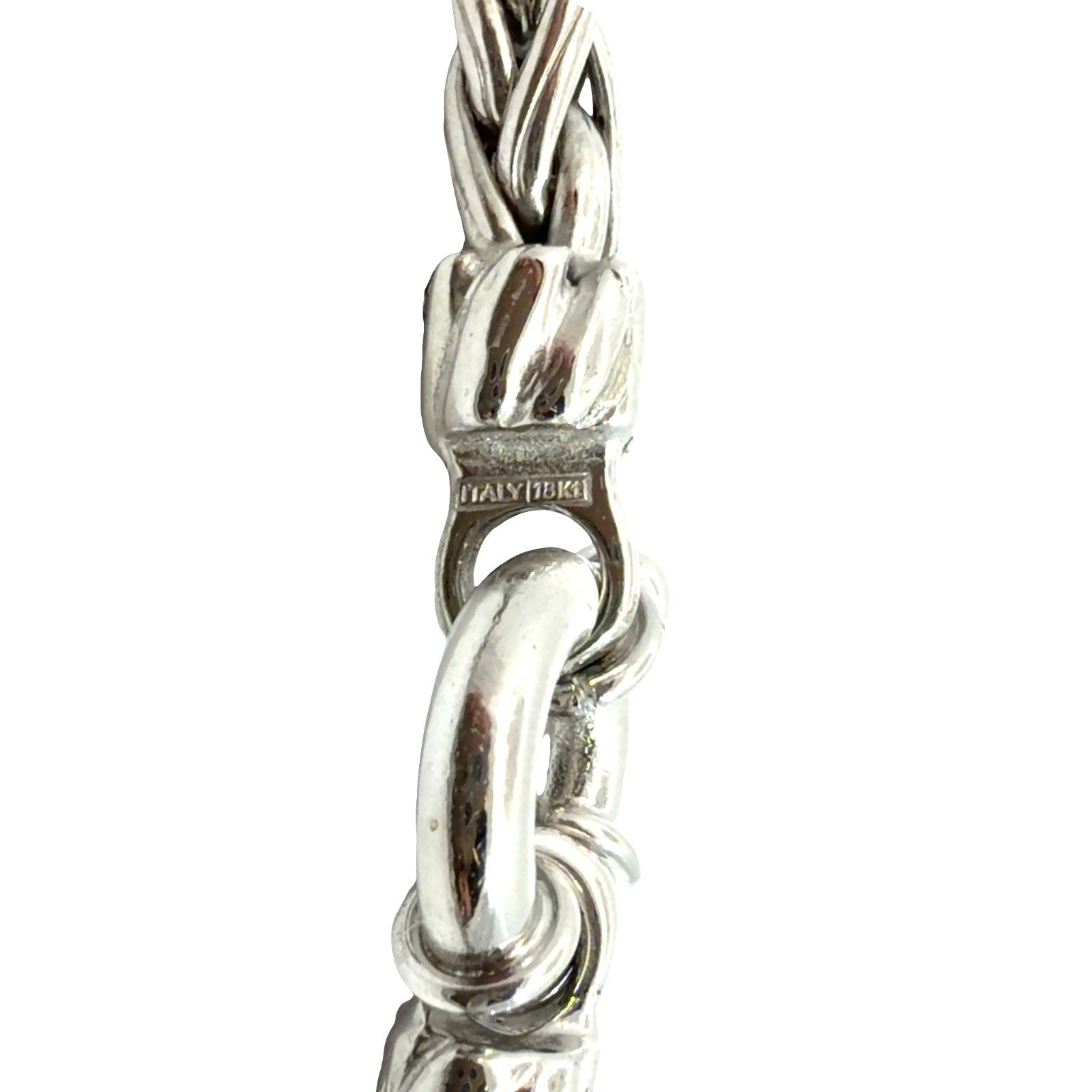 Italian 18k White Gold 0.20ctw Diamond Rope Chain Bracelet 7.5 in3