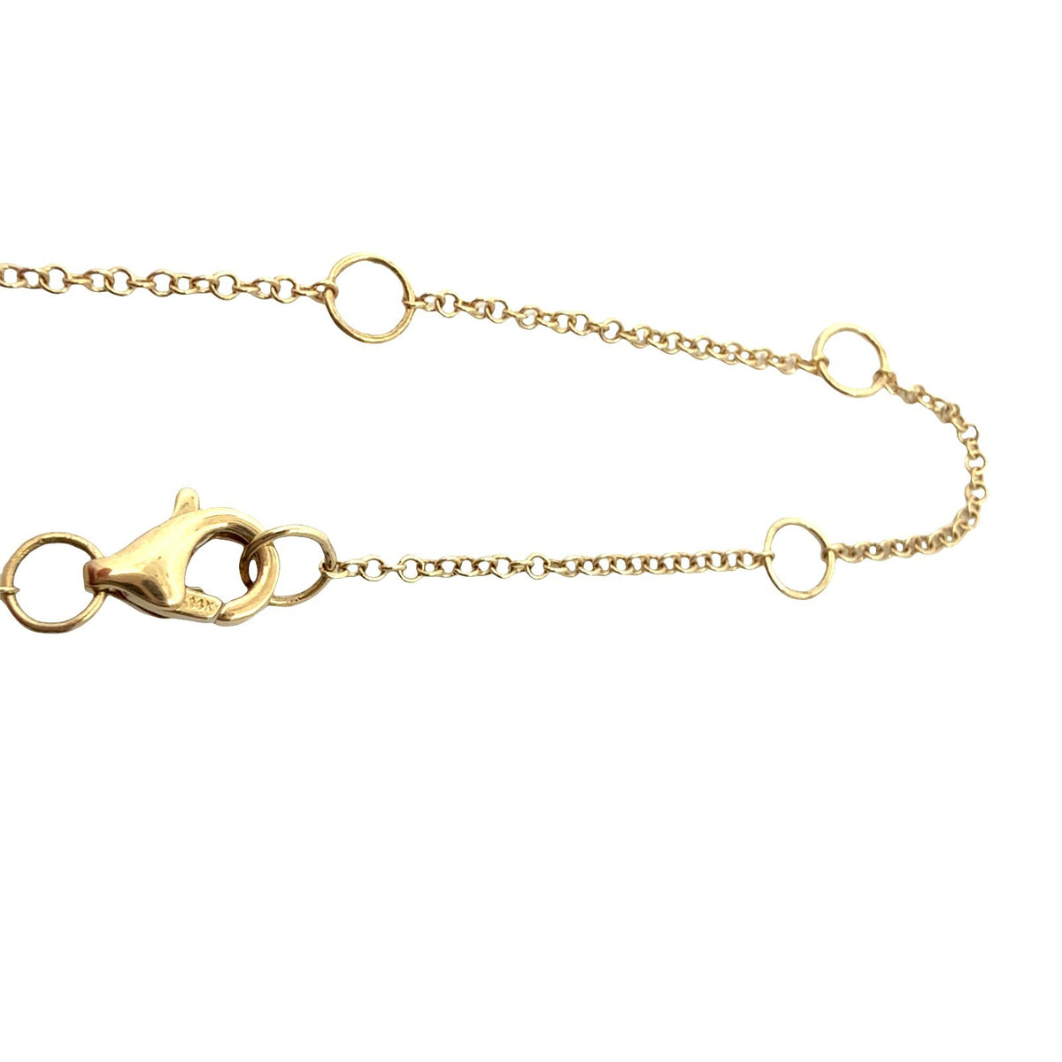 14k Yellow Gold Baguette 0.42cttw Diamond Cascade Charm Necklace 18"5