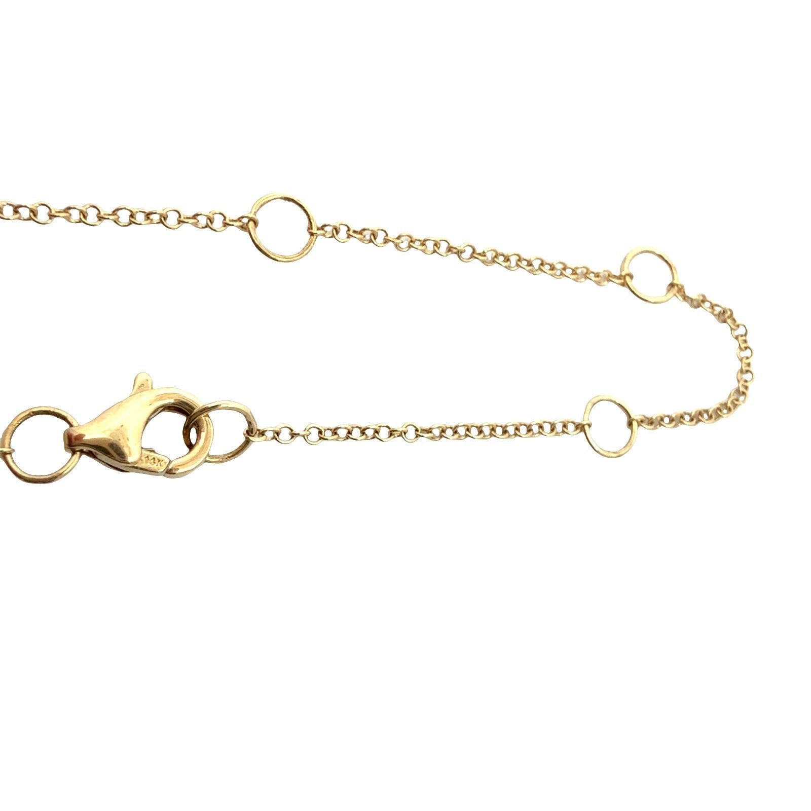 14k Yellow Gold Baguette 0.42cttw Diamond Cascade Charm Necklace 18"5