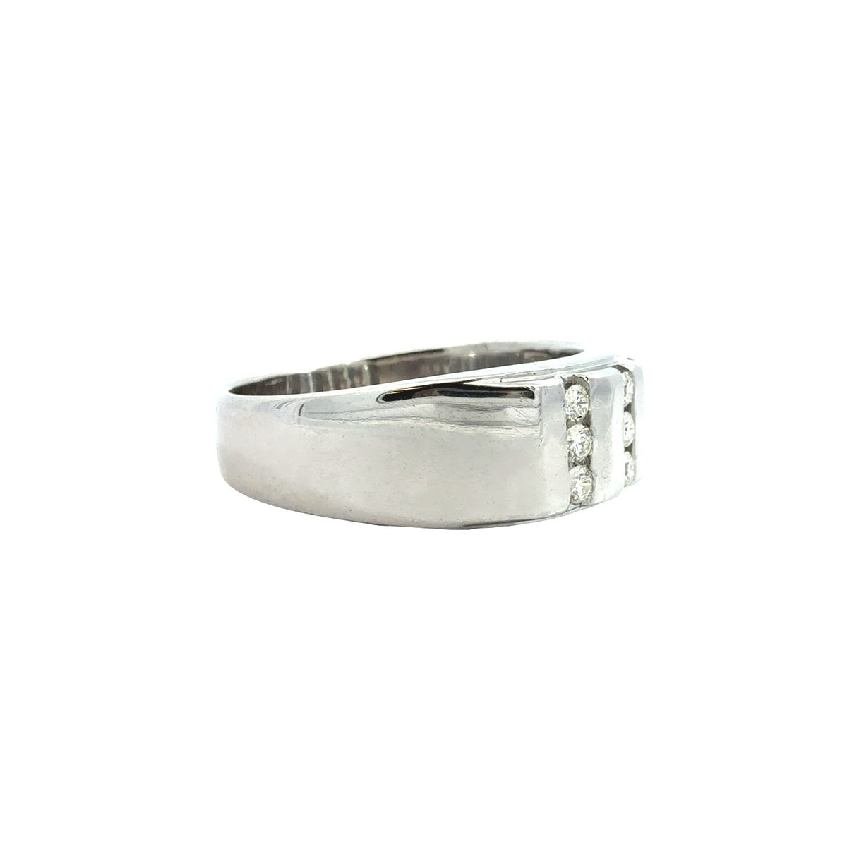 14k White Gold 0.50cttw Diamond Channel Set Men's Band Ring3