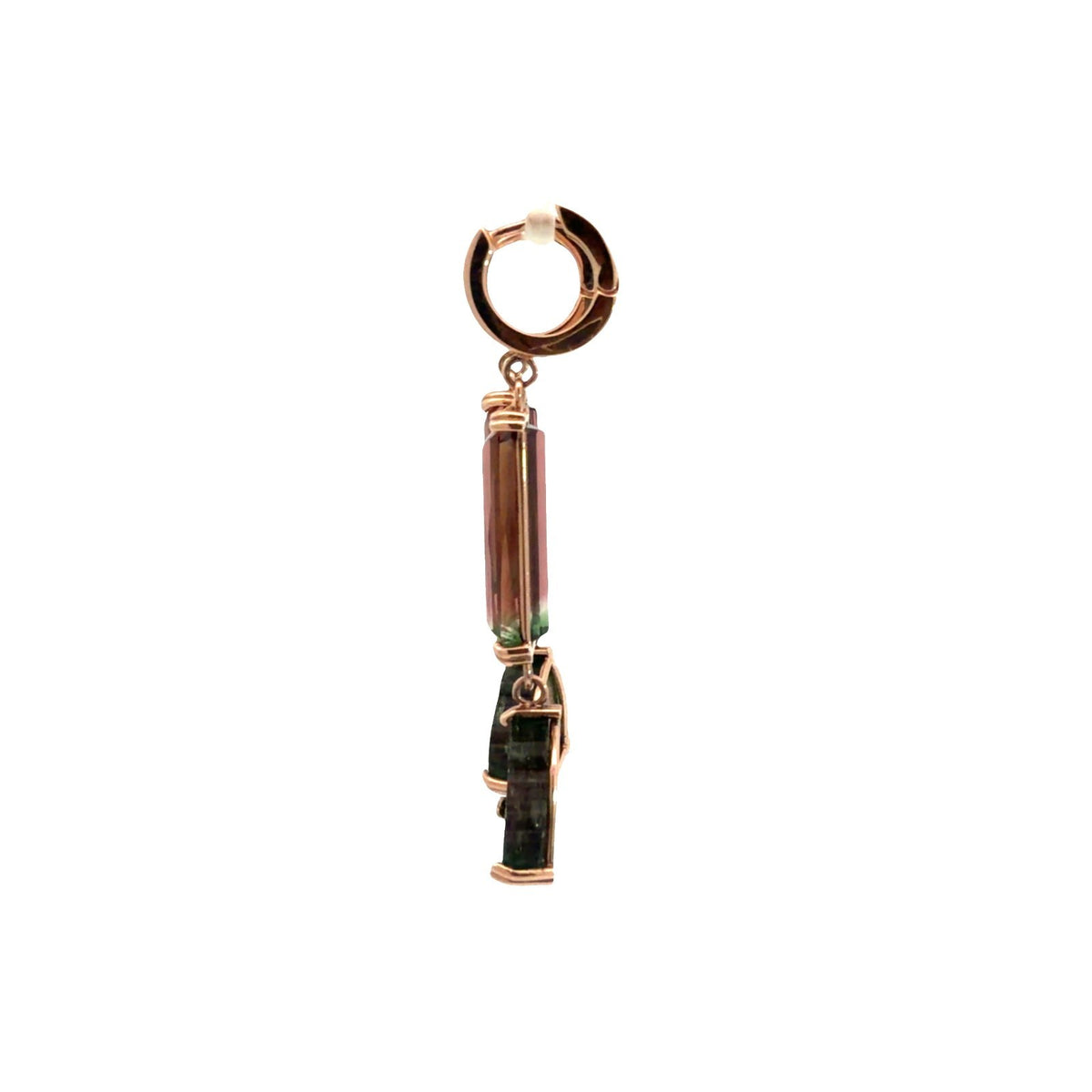 14k Rose Gold and 9.95ctw Watermelon Tourmaline Dangle Earrings2