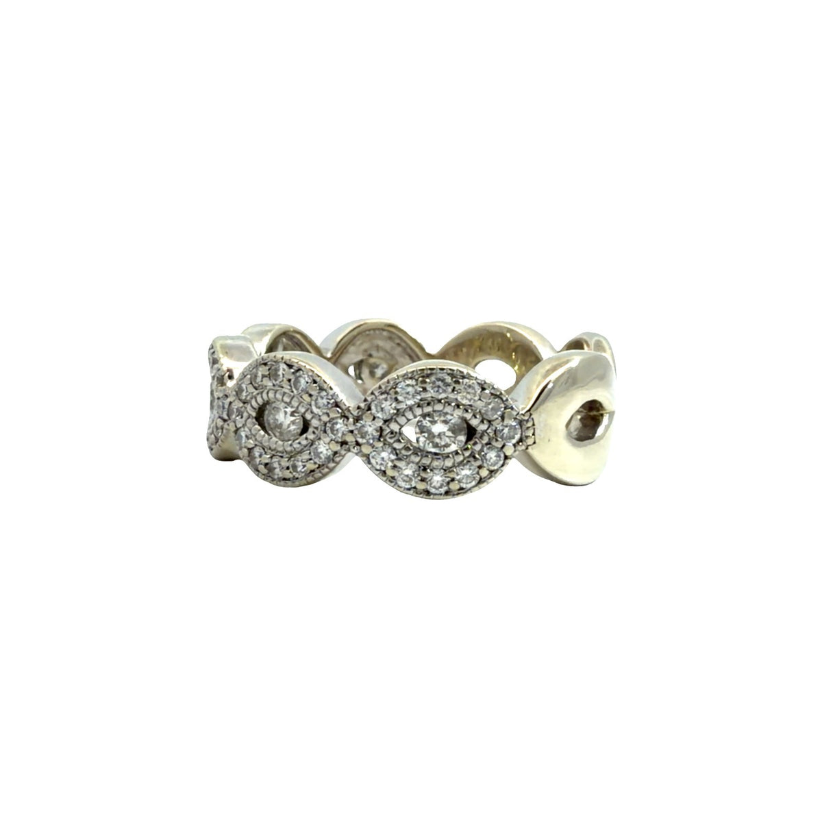 14k White Gold 0.78ctw Diamond Twisted Band Ring3