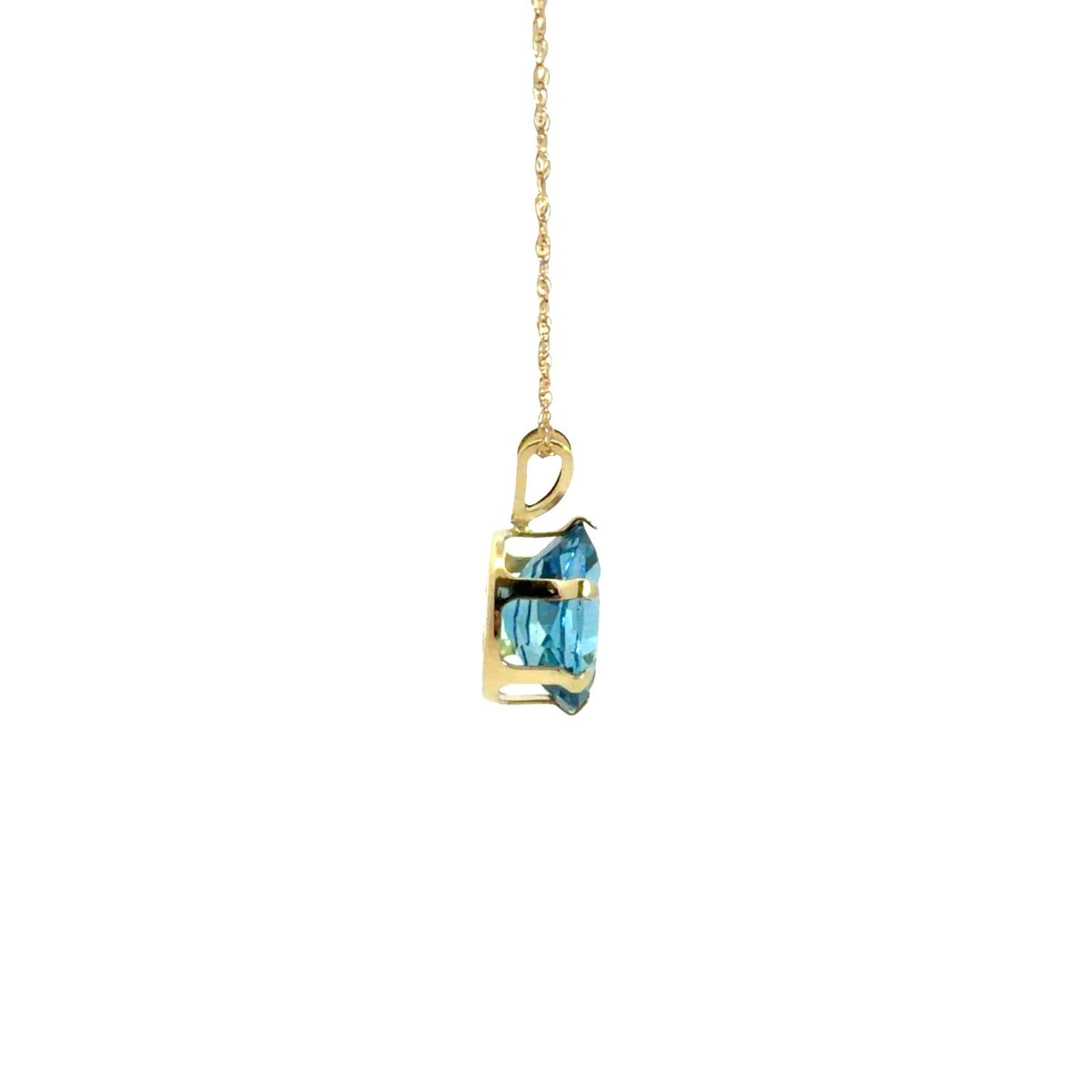 14k Yellow Gold & 3.05cttw Oval Topaz Pendant Necklace 18"4