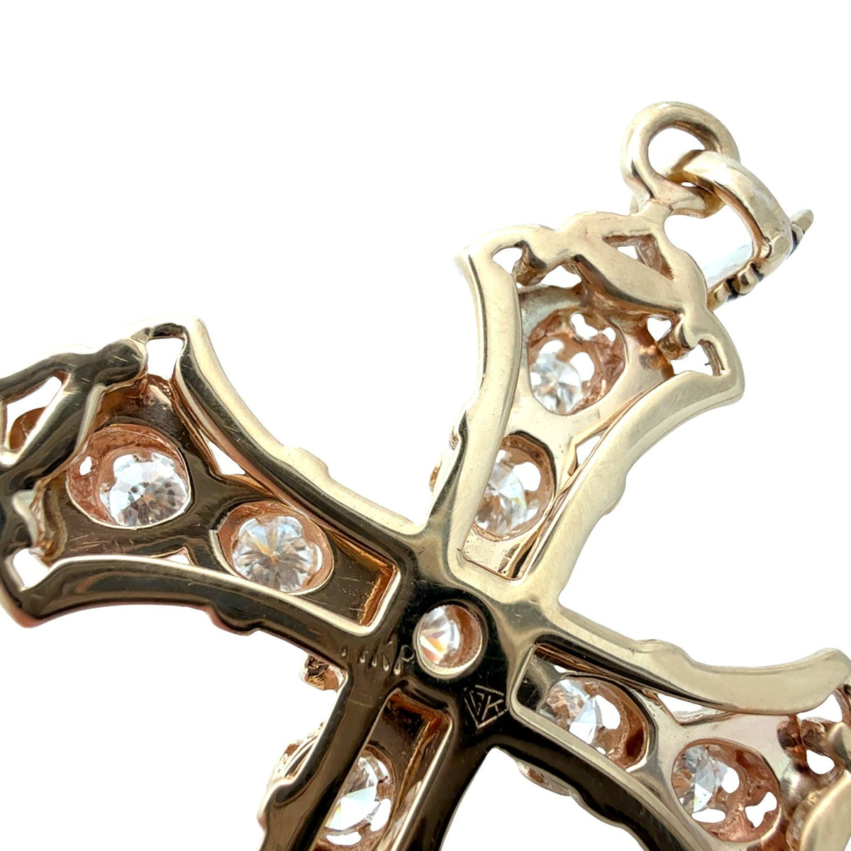14k Yellow Gold 1.82cttw Diamond and Enamel Ornate Cross Pendant6