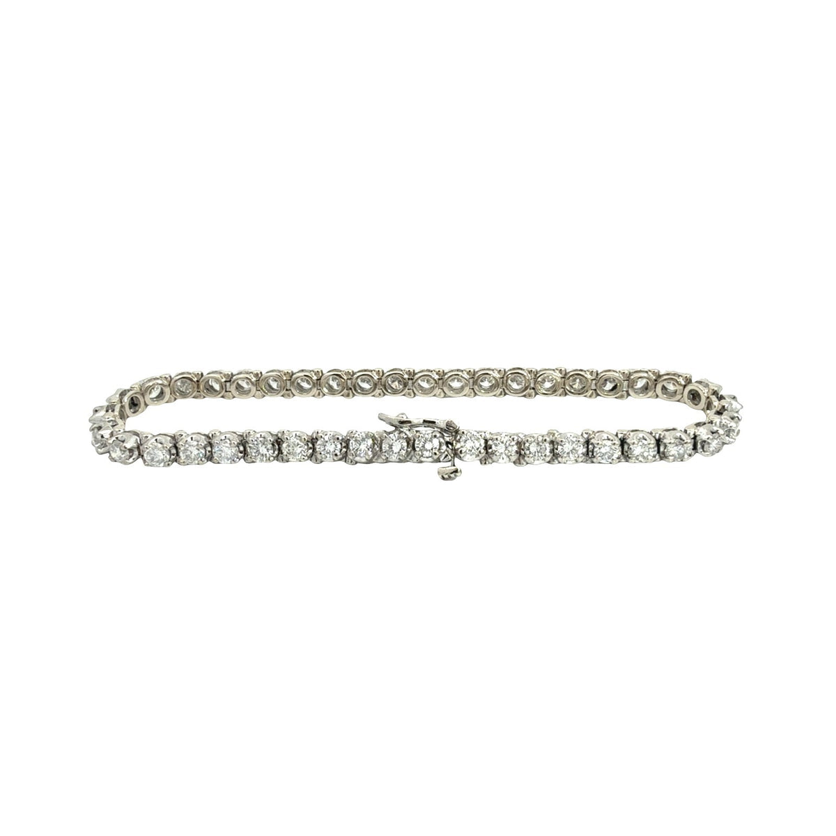 14k White Gold & 5.04cttw Diamond Tennis Bracelet 7"2