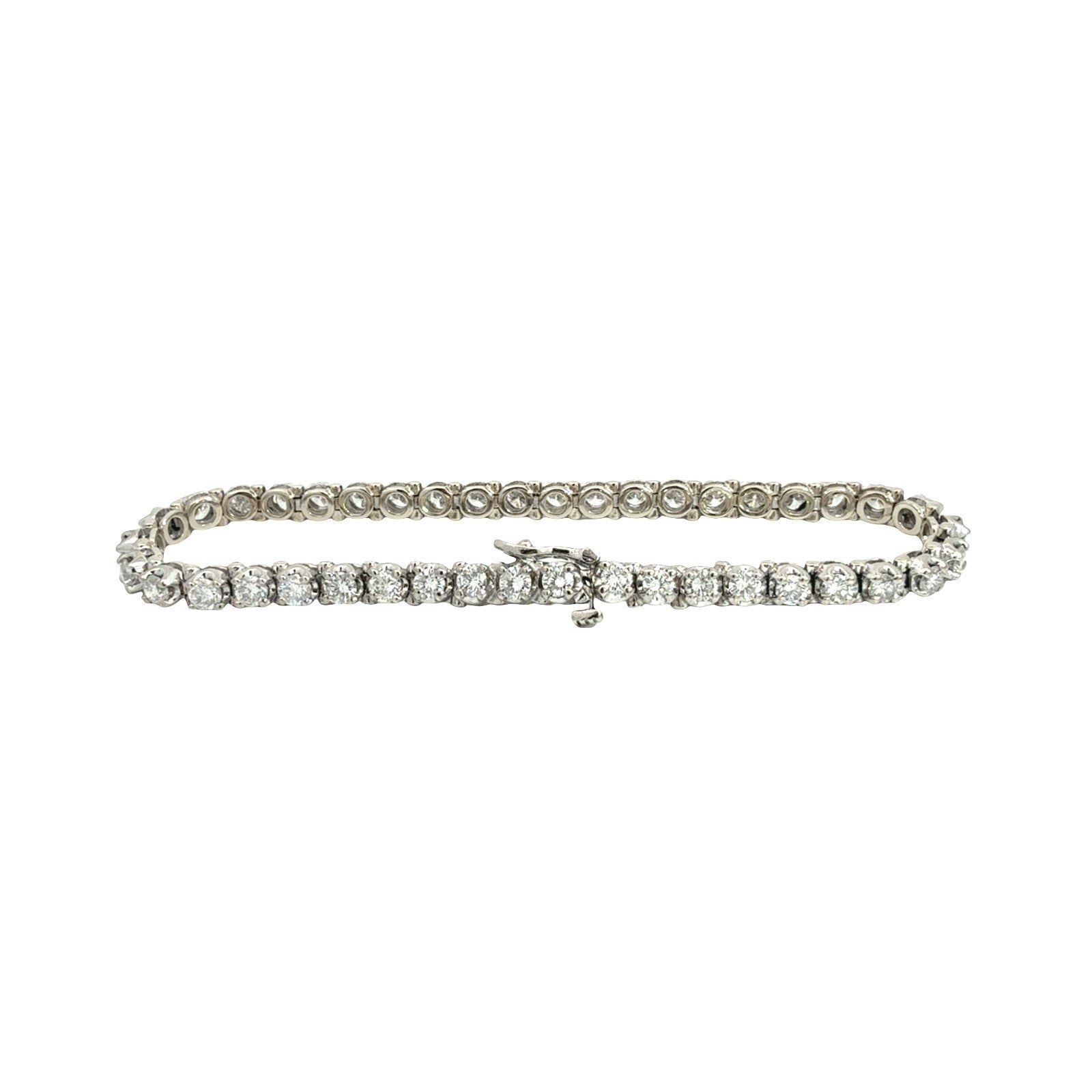 14k White Gold & 5.04cttw Diamond Tennis Bracelet 7"2