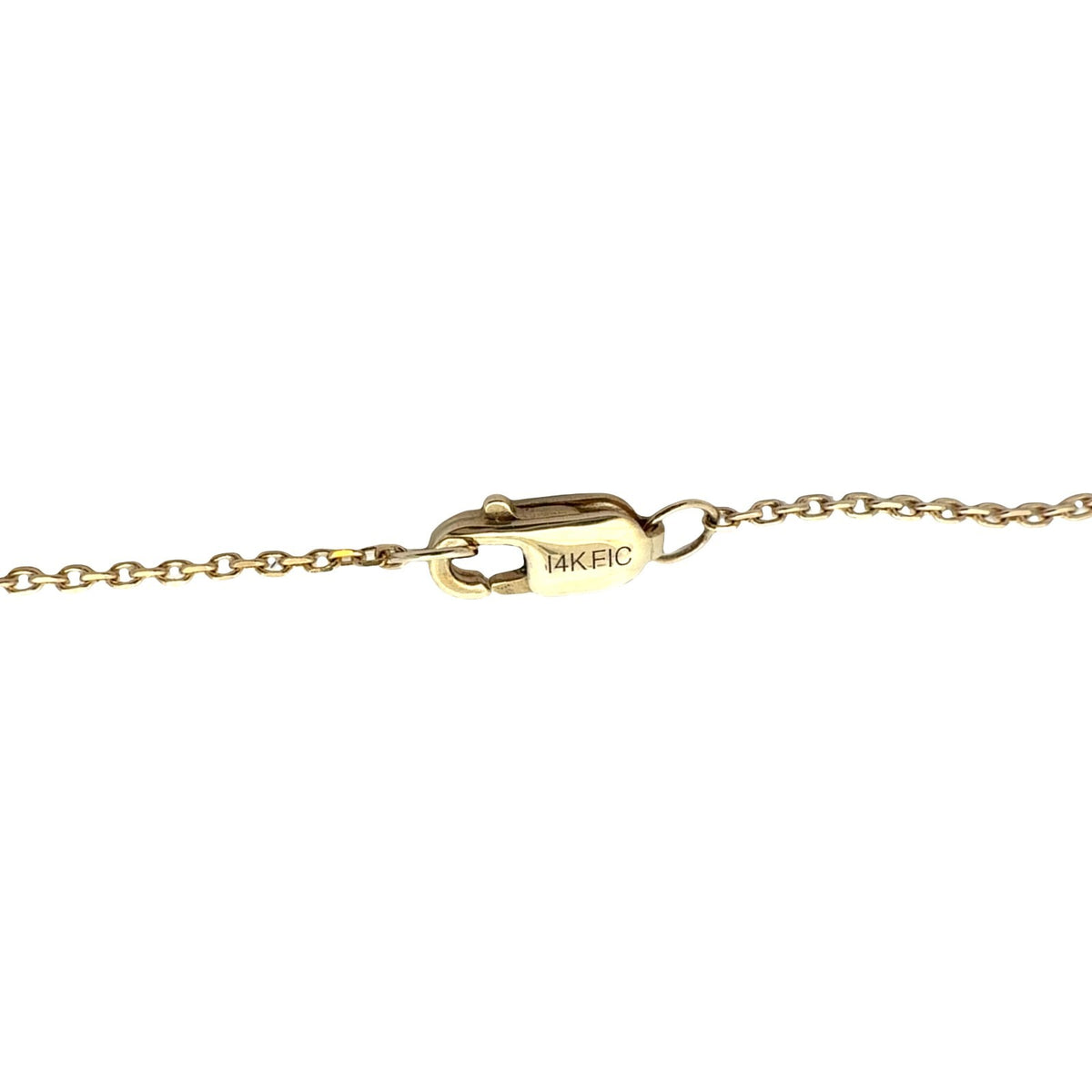 14k Yellow Gold 5 Pearl Station Necklace 17.5"5