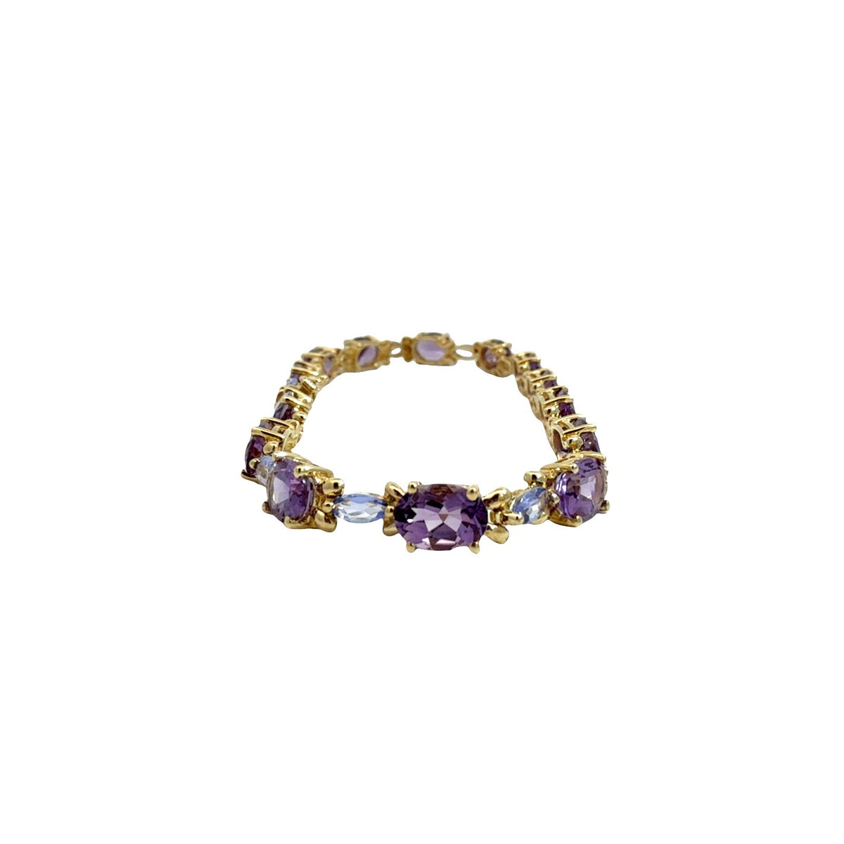 10k Yellow Gold 8.21cttw Amethyst and 1.26cttw Iolite Chain Bracelet4