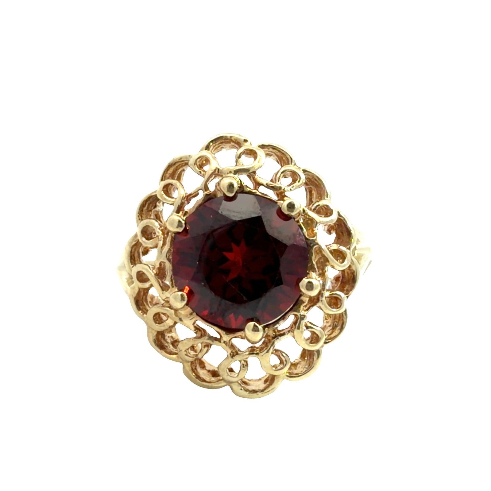 Vintage 10k Yellow Gold 2.44ctw Garnet Ring Size 60