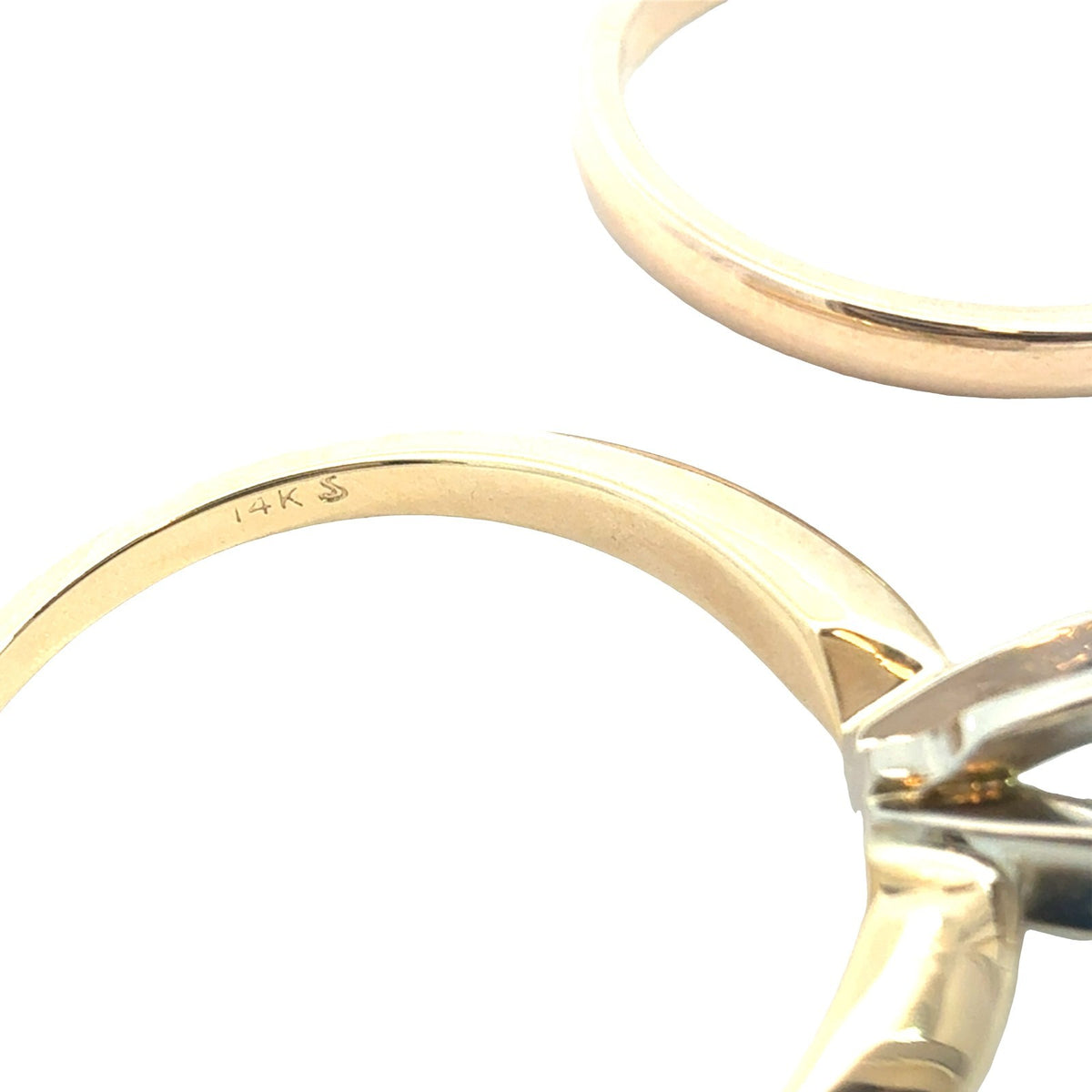 14k Yellow Gold with 0.48tcw Round Diamond Solitaire Bridal Set Size 66