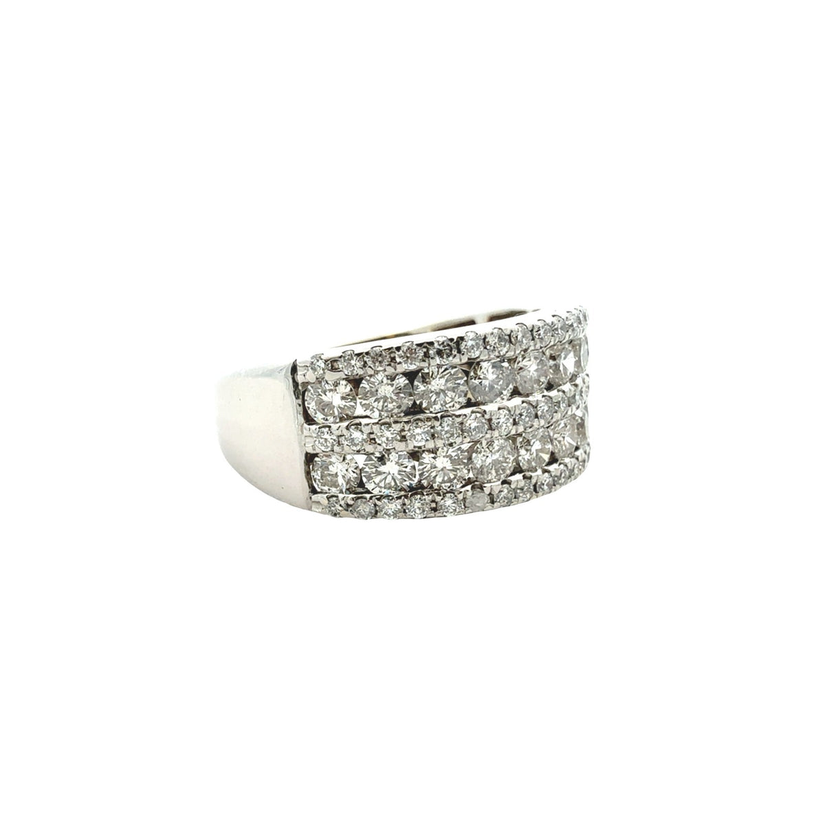 14k White Gold Five-Row 1.55cttw Diamond Band Ring2