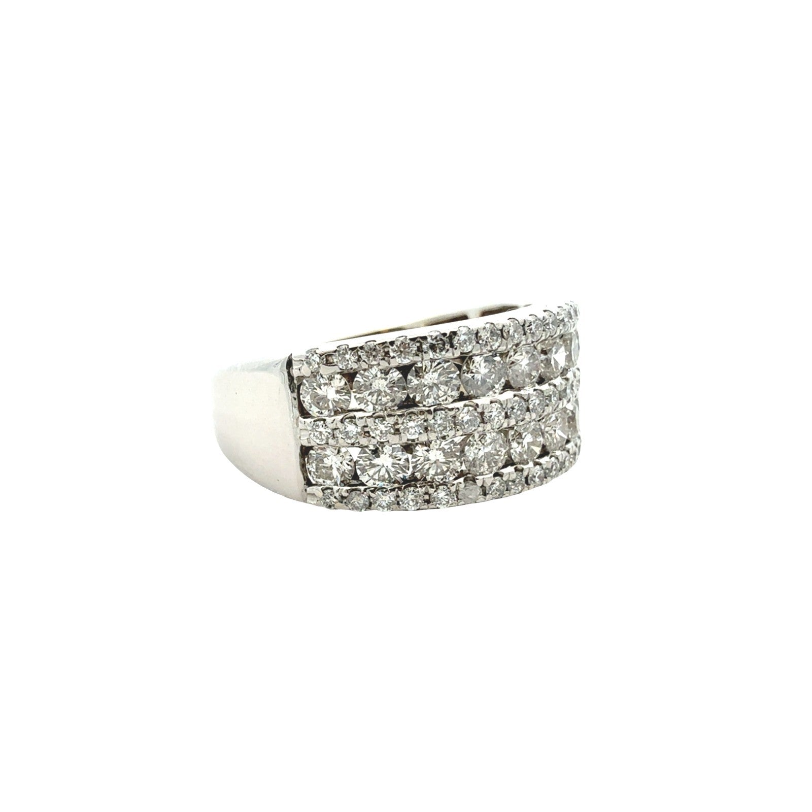 14k White Gold Five-Row 1.55cttw Diamond Band Ring2