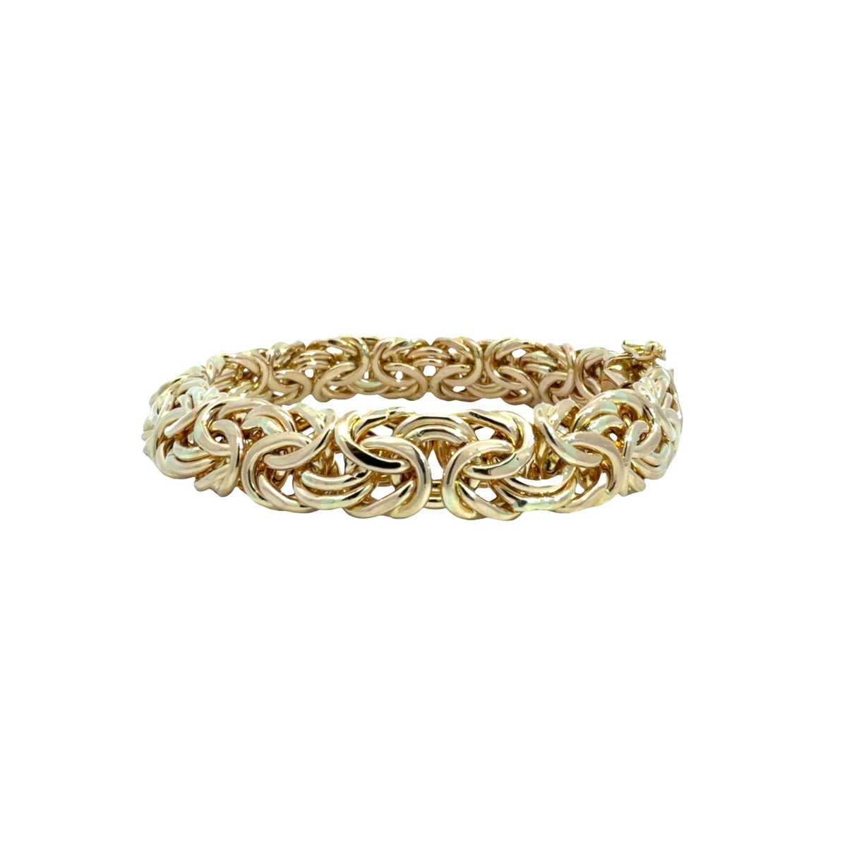 14k Yellow Gold Woven Byzantine Chain Bracelet 7.5"2