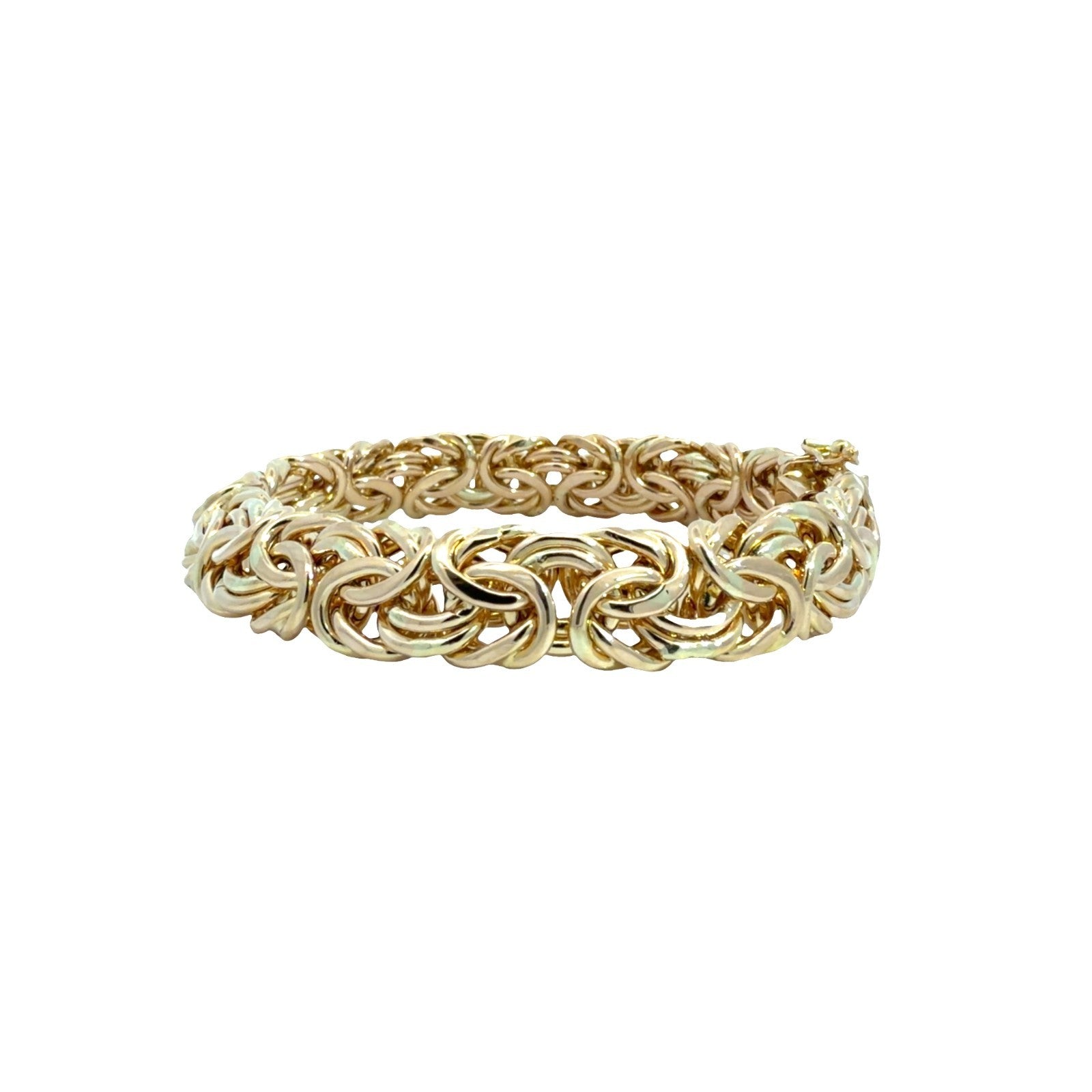 14k Yellow Gold Woven Byzantine Chain Bracelet 7.5"2