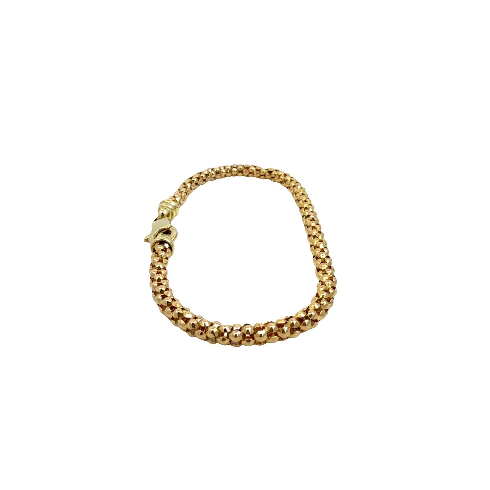 14k Yellow Gold Italian Bubble Link Chain Bracelet 7.25"1