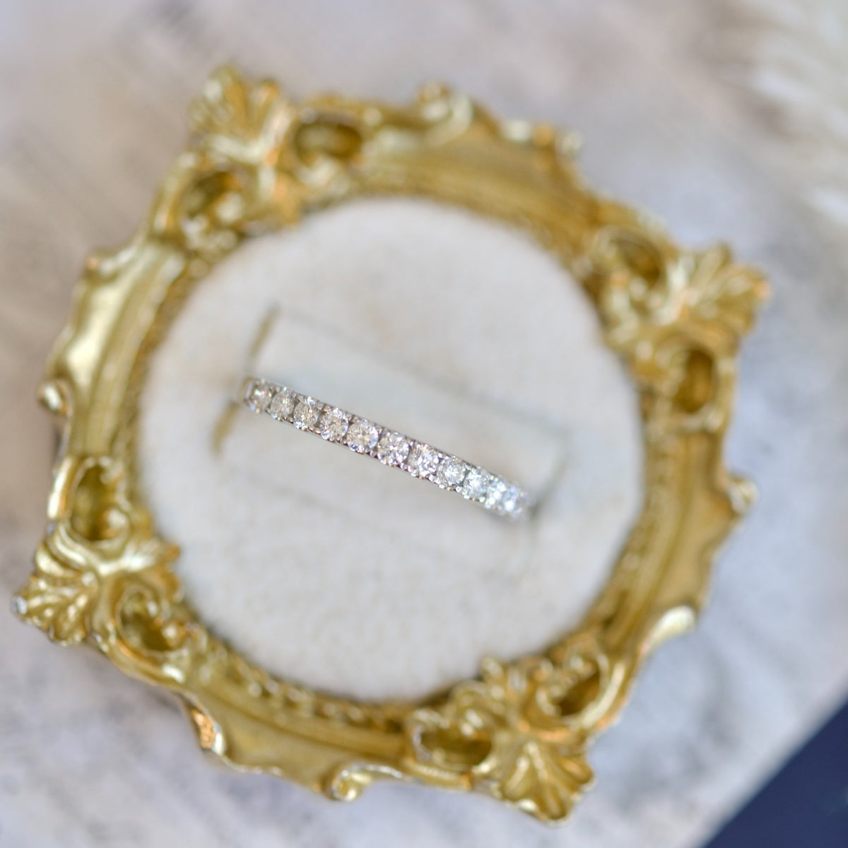 14k White Gold 0.42cttw Diamond Half Eternity Band Ring0