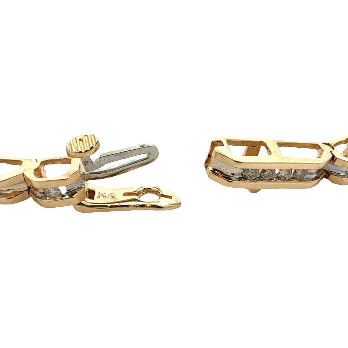 14K Yellow Gold 1.00cttw Channel Set Diamond Bar Link Tennis Bracelet6