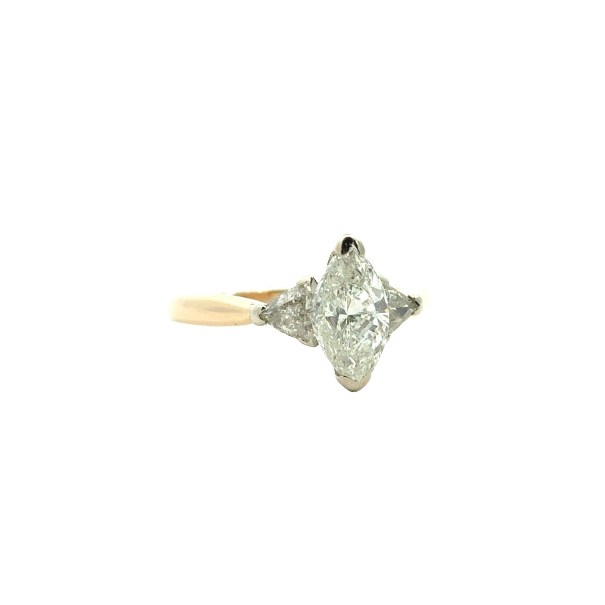 14k Yellow Gold Three-Stone 1.32cttw Diamond Engagement Ring2