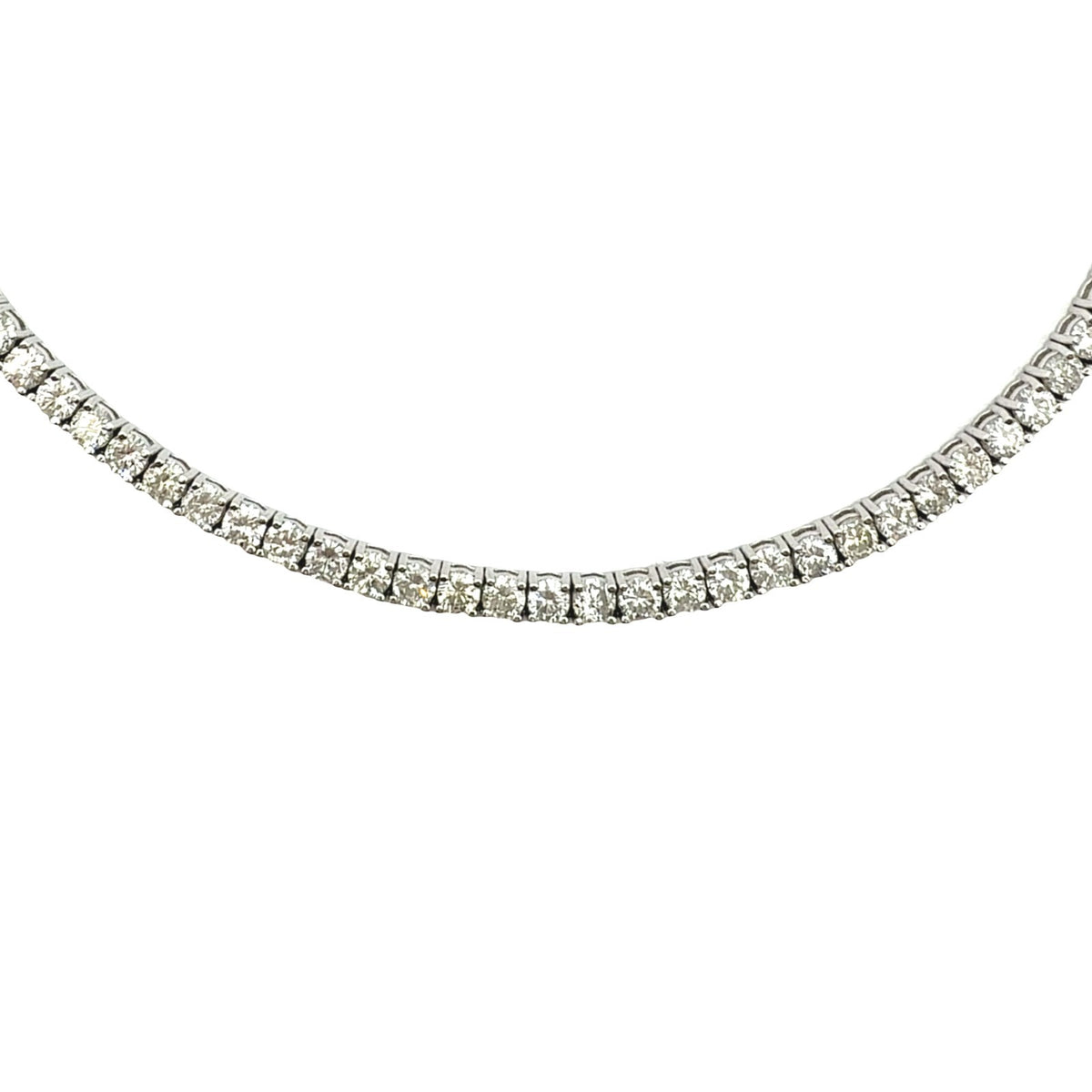 14k White Gold 10.19cttw Diamond Tennis Necklace1