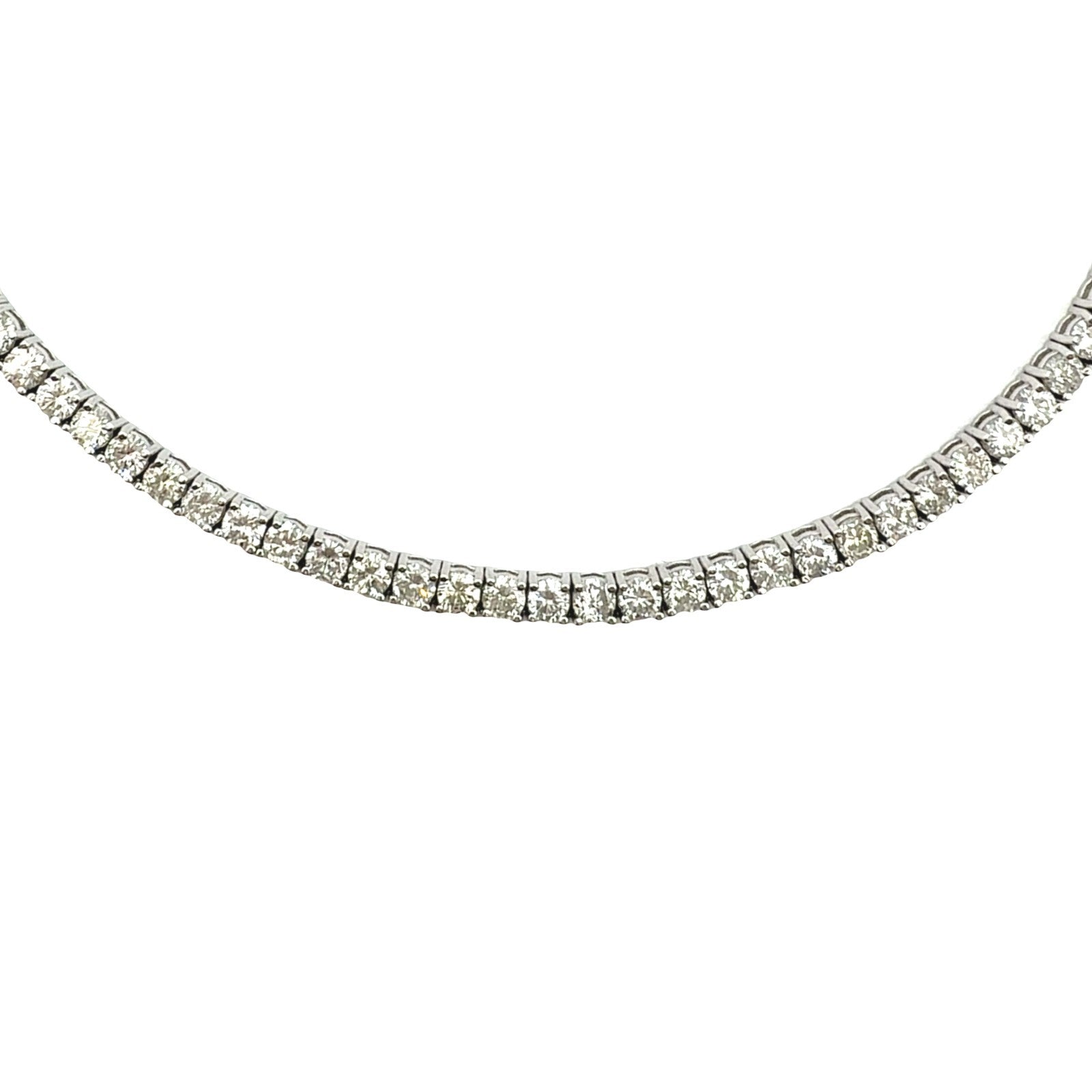 14k White Gold 10.19cttw Diamond Tennis Necklace0