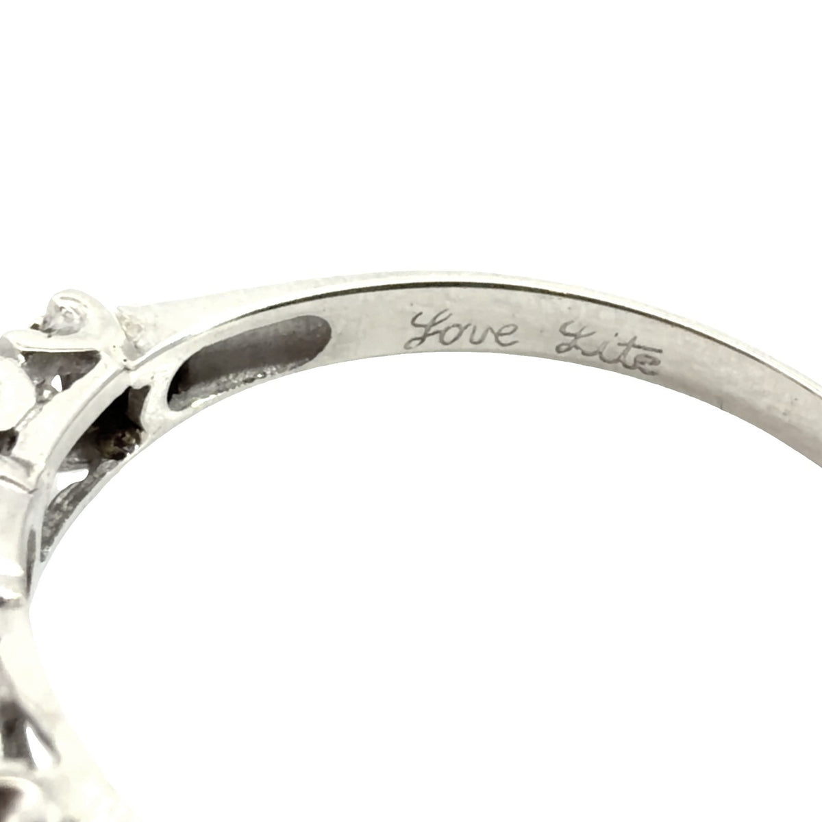 Vintage Stamped 14k White Gold 1.15ctw (0.72ctw) Diamond Wedding Sett Size 78