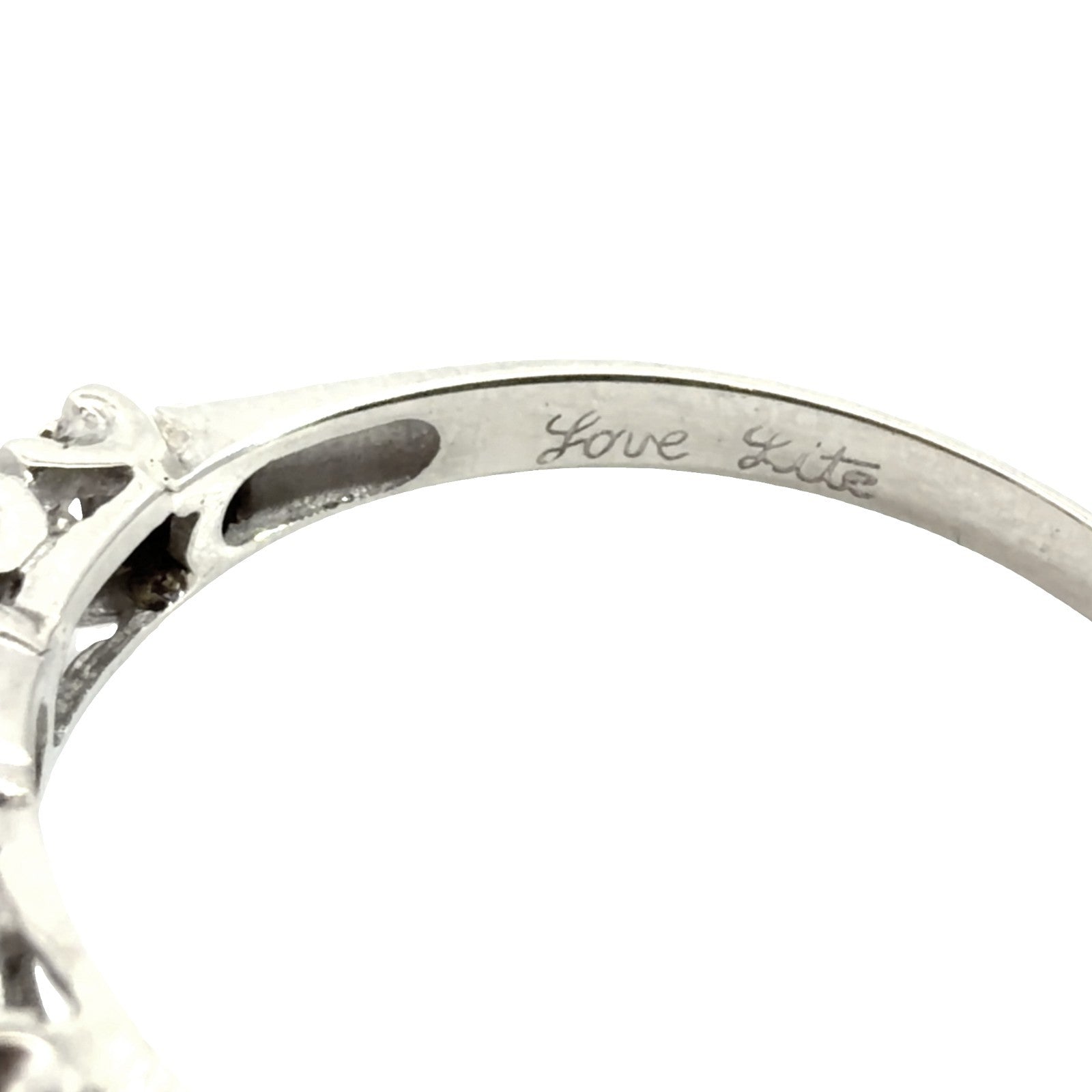Vintage Stamped 14k White Gold 1.15ctw (0.72ctw) Diamond Wedding Sett Size 78