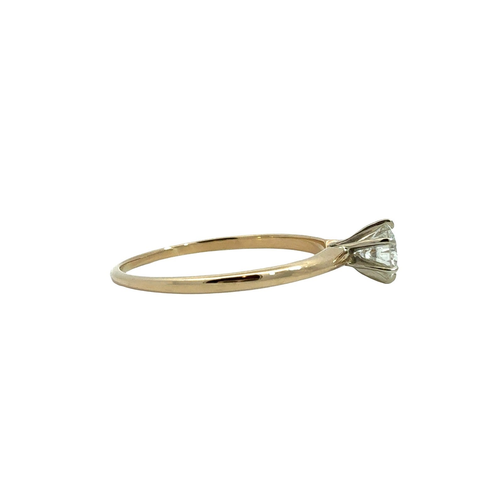 14k Yellow Gold 6 Prong Round 0.54tcw Diamond Engagement Ring Size 8.52