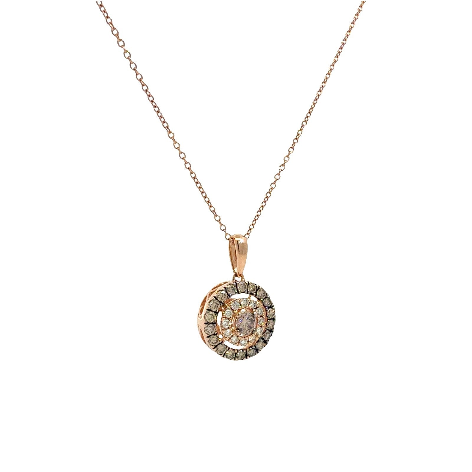 Le Vian 14k Rose Gold 0.61cttw Diamond Halo Pendant Necklace3