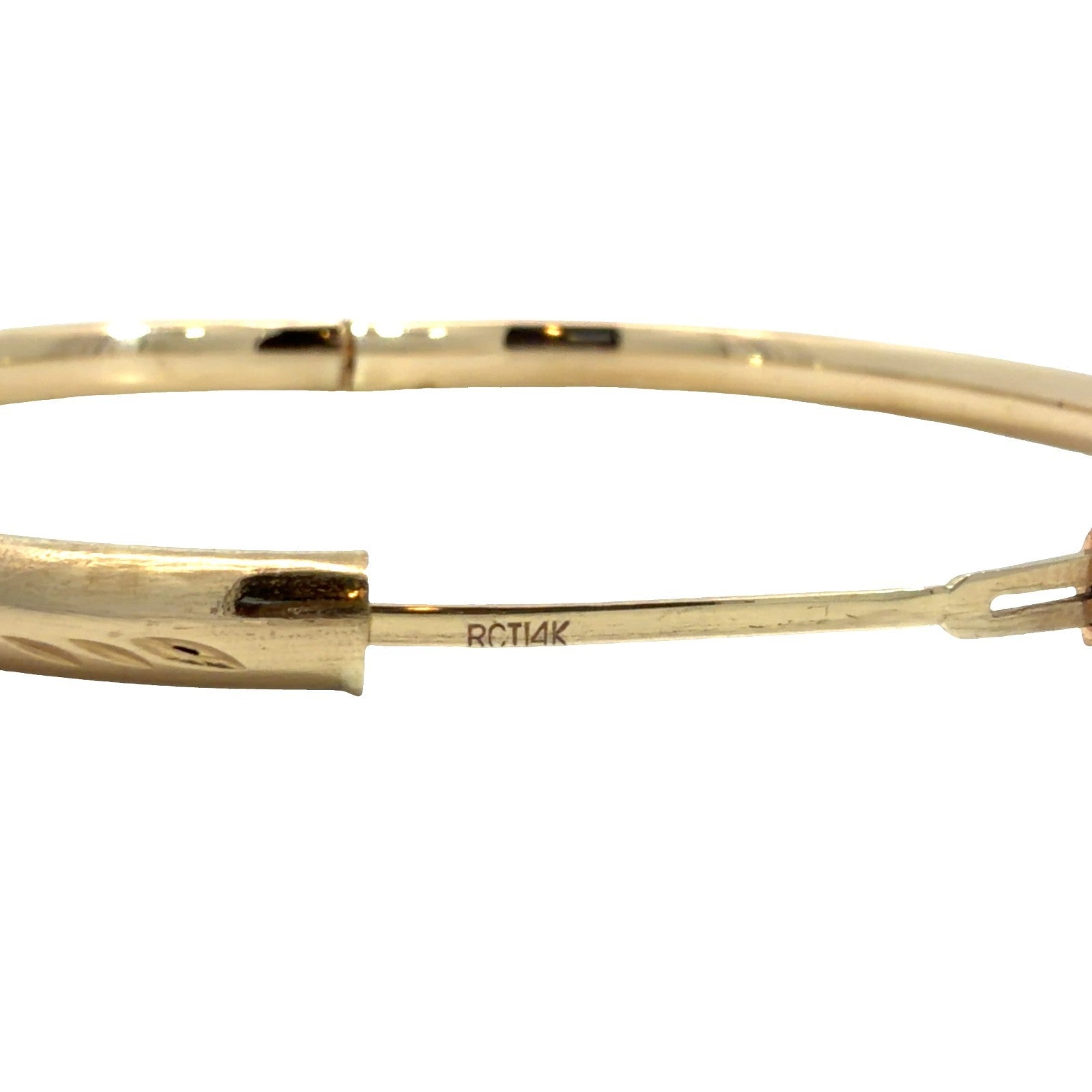 14k Yellow Gold Etched Bangle Bracelet5