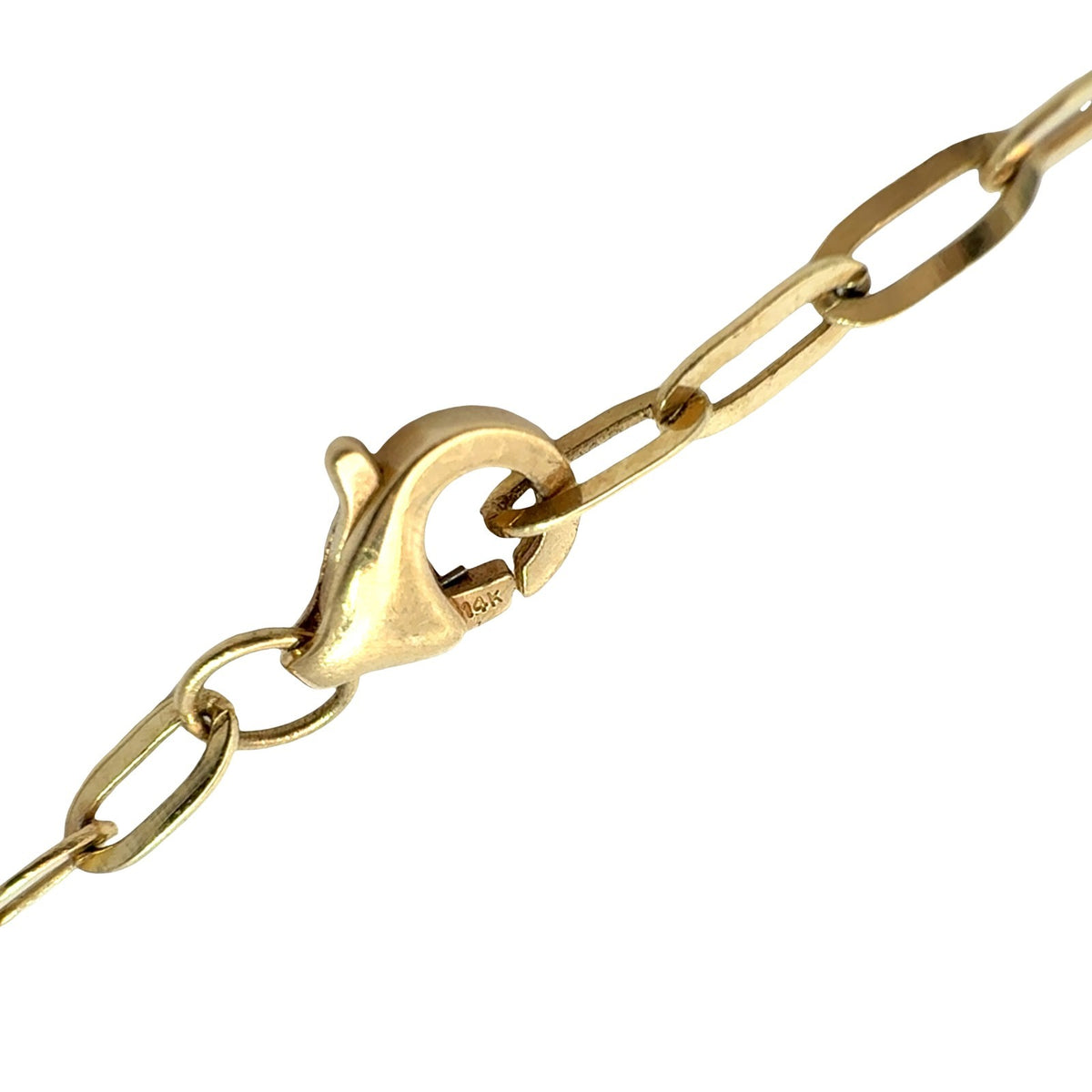 14k Yellow Gold & 0.26cttw Diamond Open Link Paperclip Chain Necklace 18"6