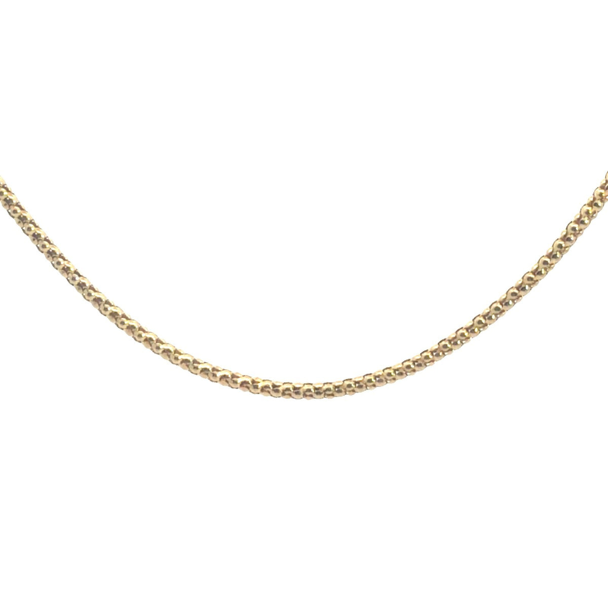 14k Yellow Gold Popcorn Link Chain Necklace 16"1