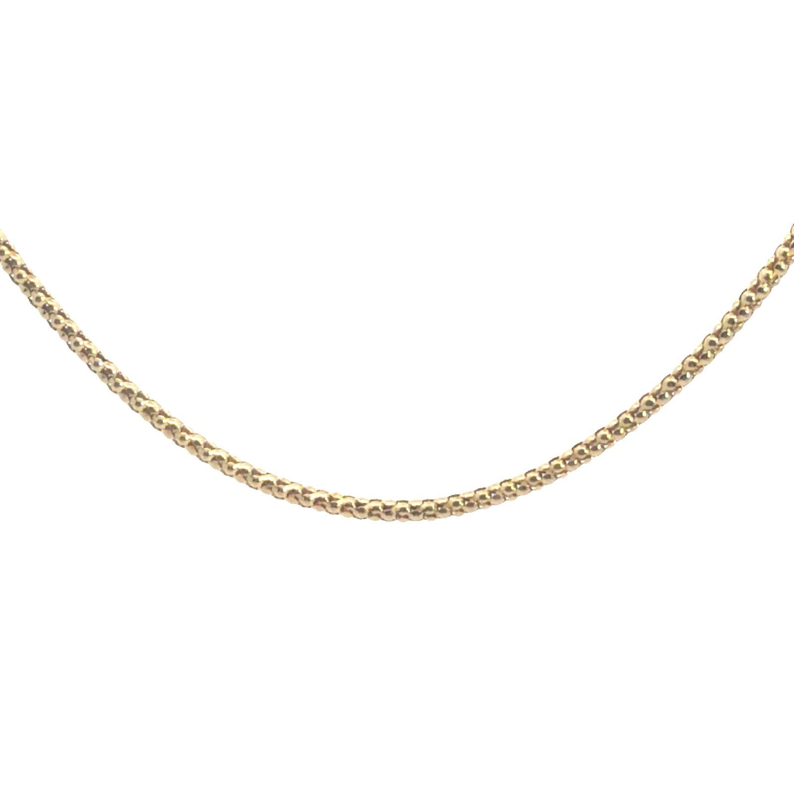 14k Yellow Gold Popcorn Link Chain Necklace 16"0