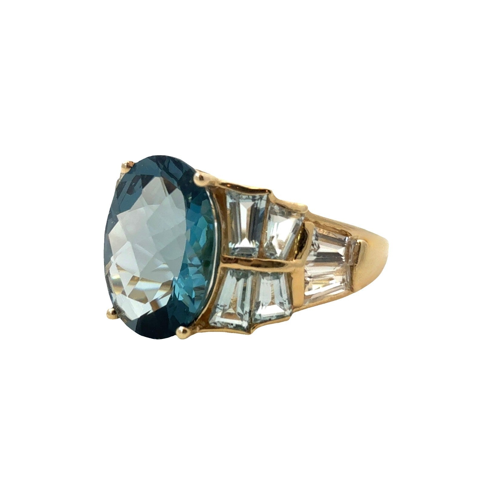 Vintage 10k Yellow Gold 8.95ctw Topaz Ring Size 8.250