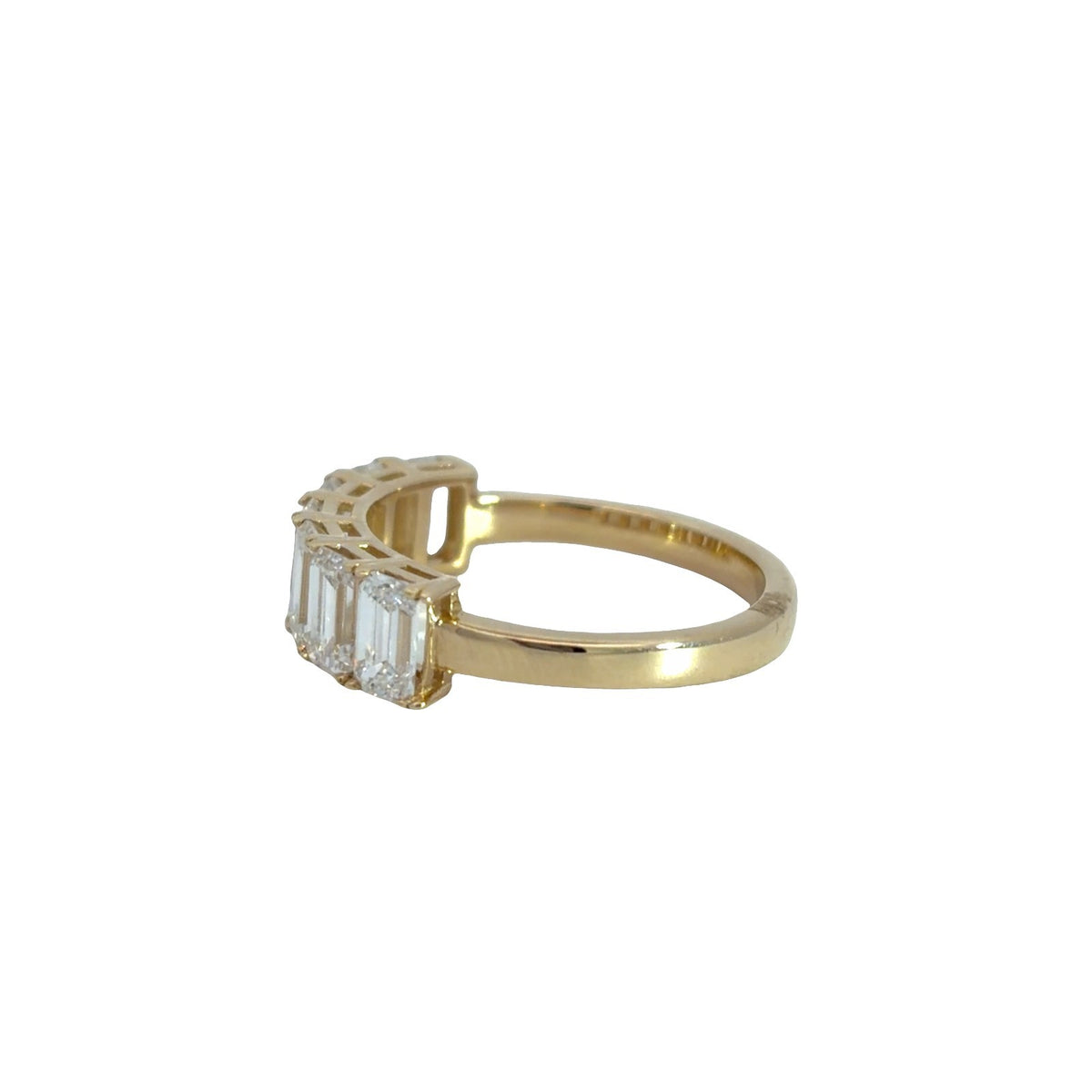 14K Yellow Gold Lab Created 2.10cttw Emerald Cut Diamond Wedding Band Ring2