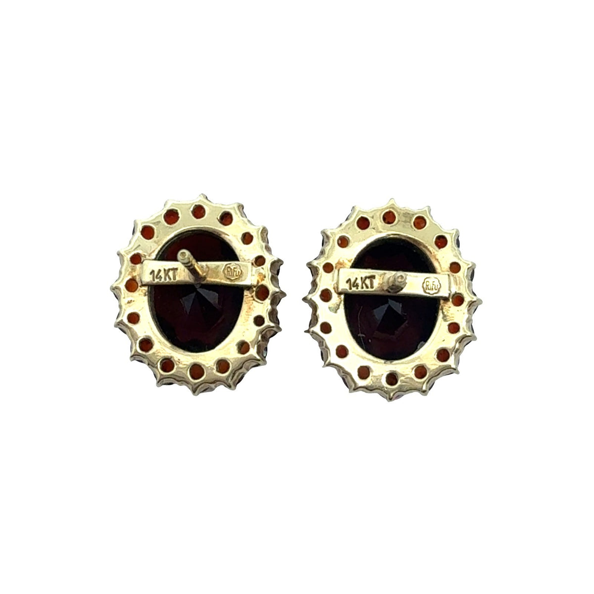 Vintage 14k Yellow Gold 7.77ctw Garnet Earrings3