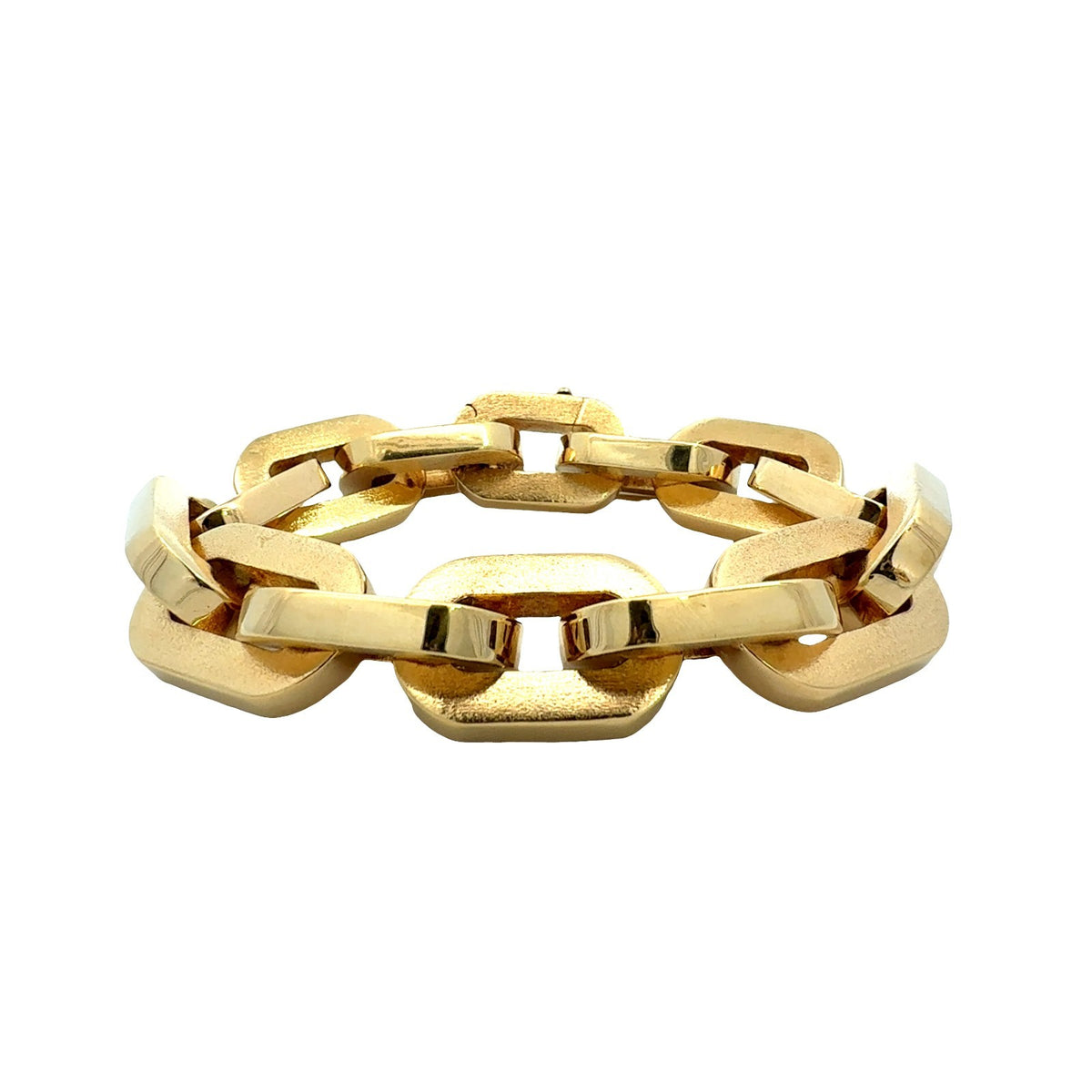 18k Yellow Gold Chunky Link Chain Bracelet0