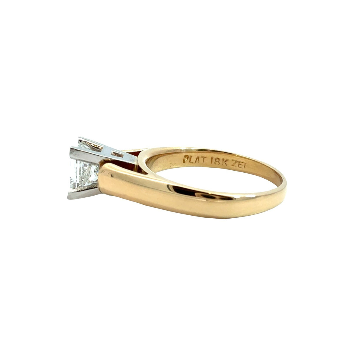 18k Yellow Gold & Platinum 0.54tcw Princess-Cut Diamond Engagement Ring2