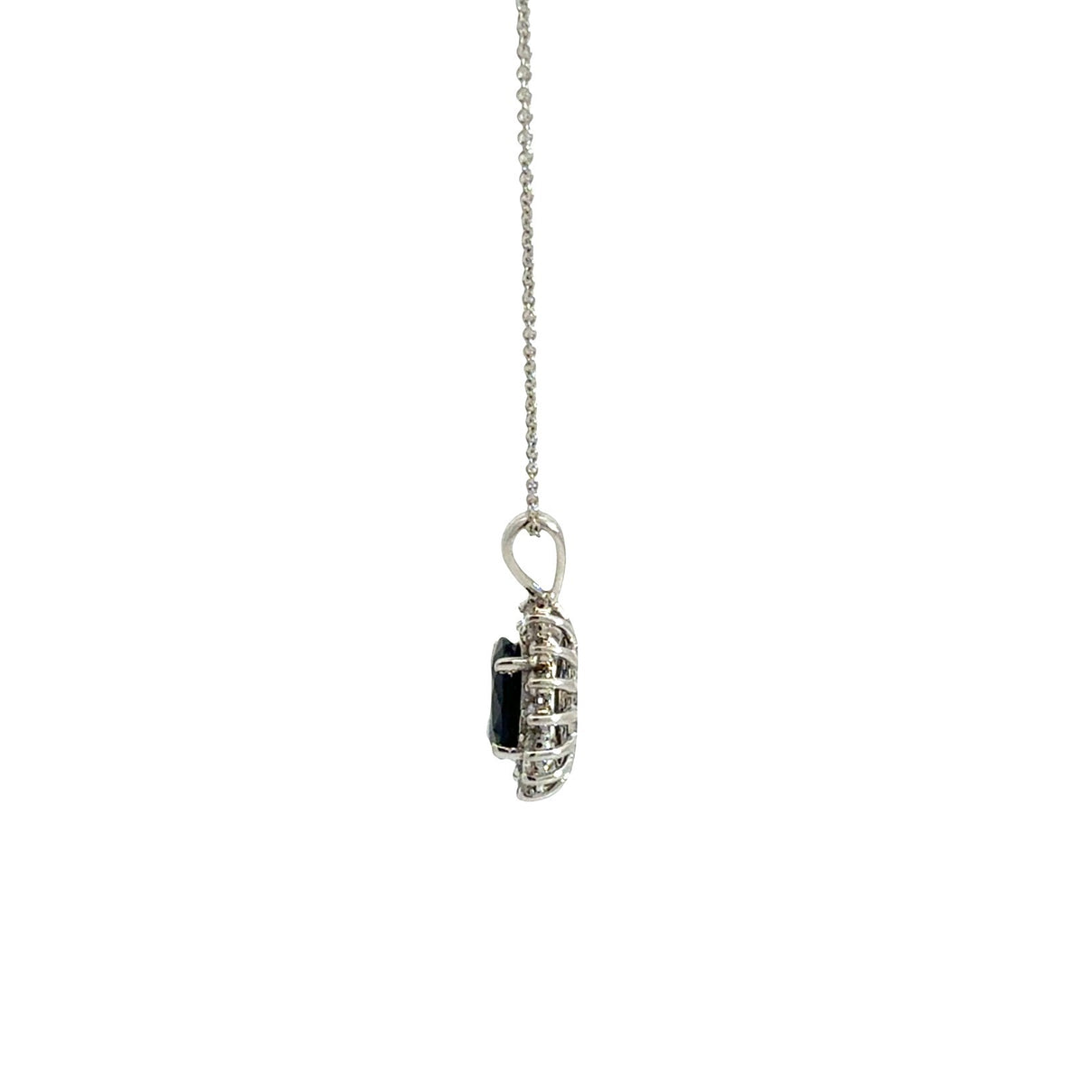 Effy 14k White Gold 1.88tcw Sapphire & 0.44cttw Diamond Halo Pendant & Necklace4