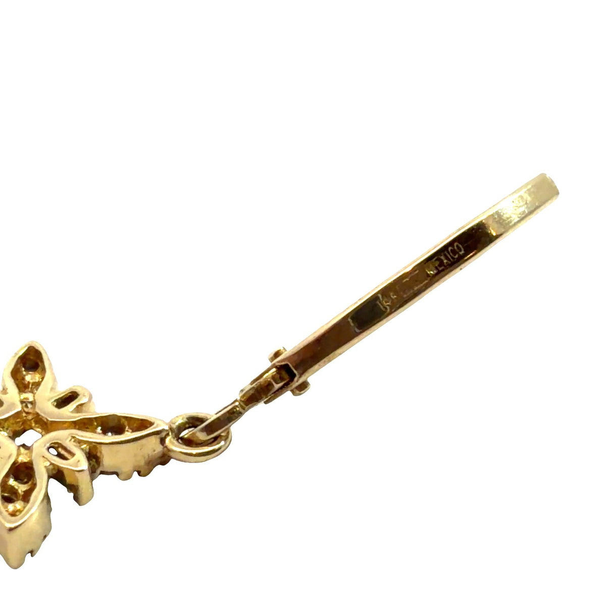 14k Yellow Gold Floral 0.32ctw Diamond Dangle Earrings6