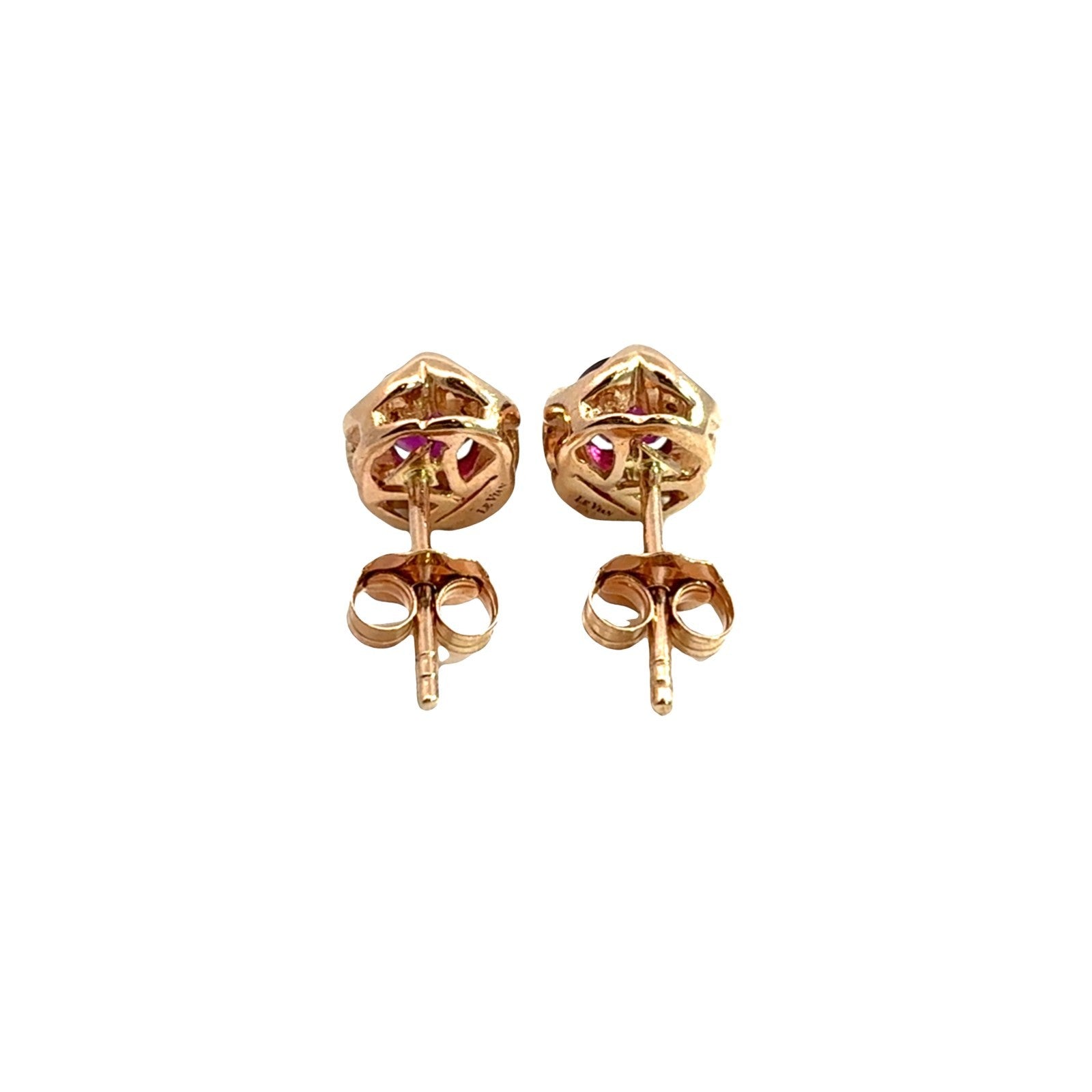 LeVian 14k Rose Gold 1.14cttw Garnet & 0.06cttw Diamond Earrings3