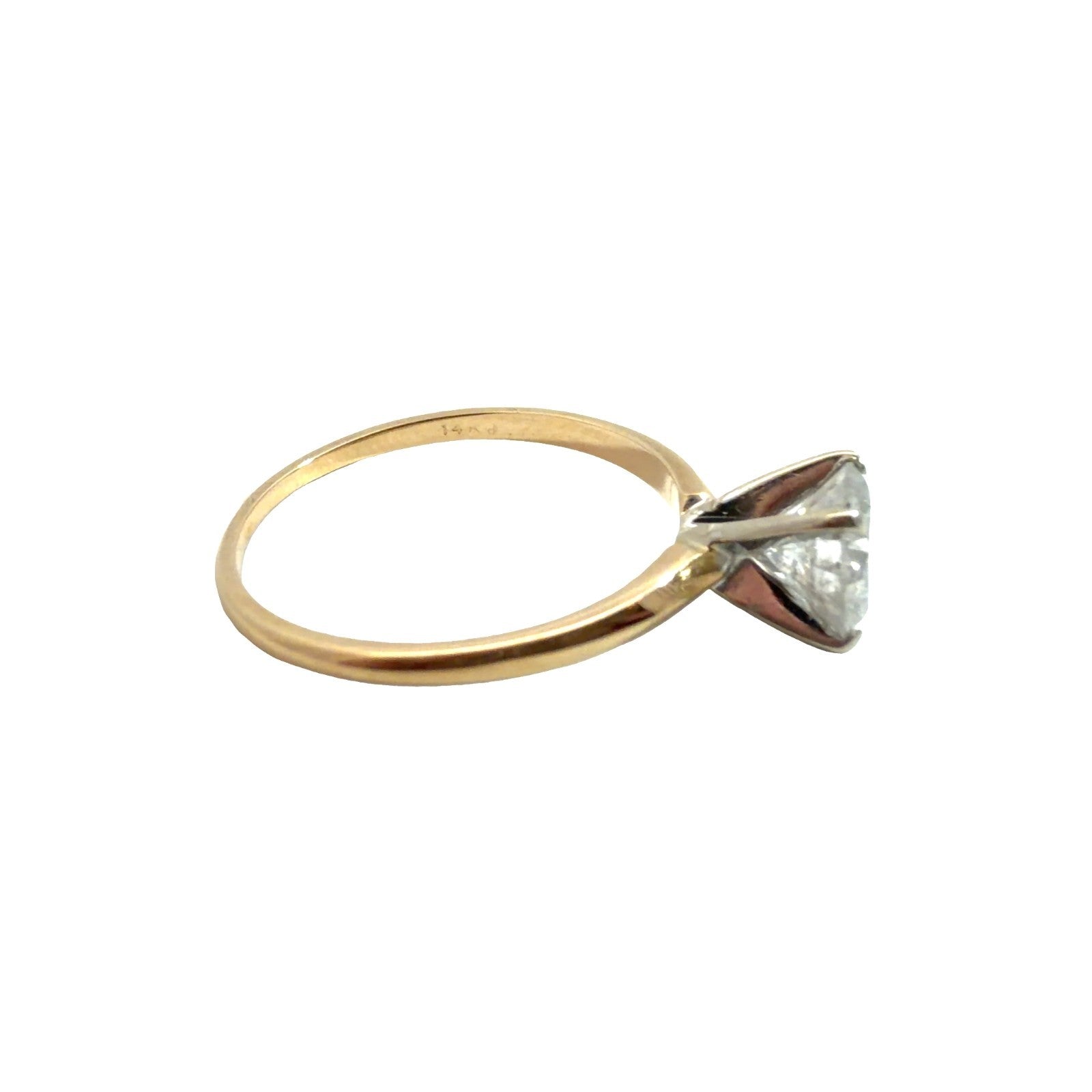 Vintage 14k Multi-Tone Gold 0.99TCW Diamond Engagement Ring Size 5.754