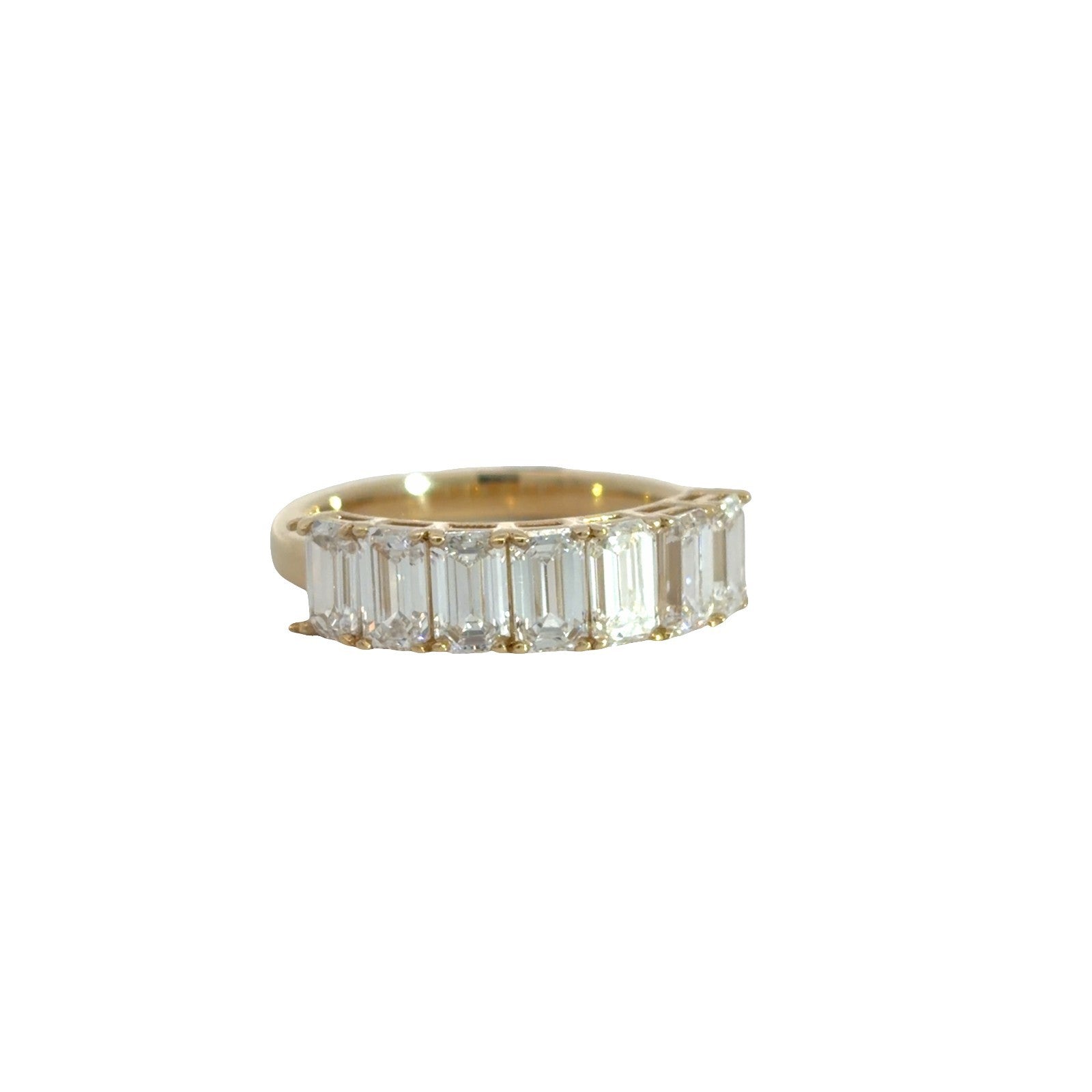 14K Yellow Gold Lab Created 2.10cttw Emerald Cut Diamond Wedding Band Ring1
