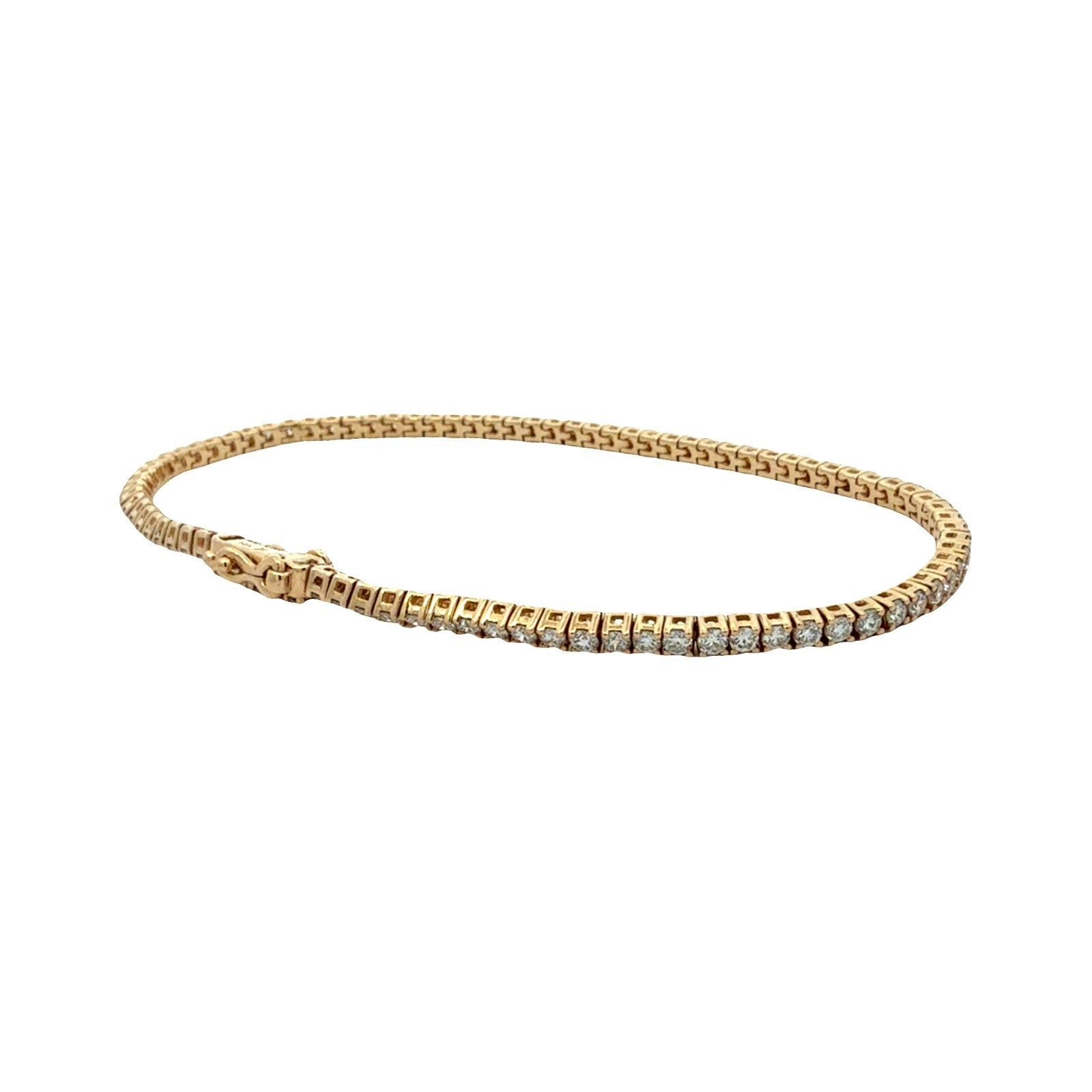 14k Yellow Gold and 2.18cttw Lab- Created Diamond Tennis Bracelet 7"3