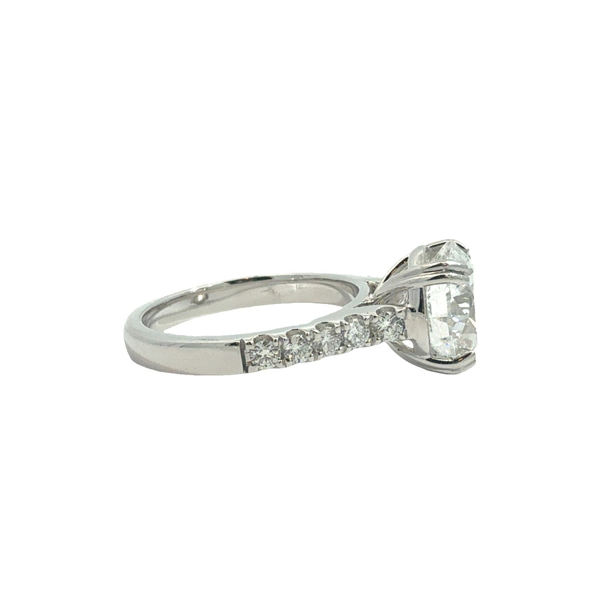 Platinum & 3.53ctw Lab Grown Diamond Pave Engagement Ring Size 5.254