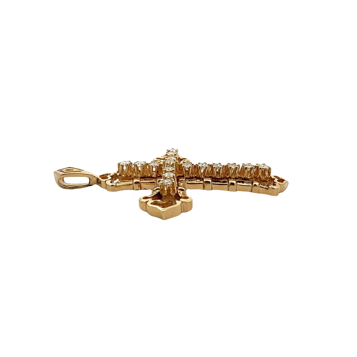 14k Yellow Gold and 0.60ctw Diamond Cross Pendant5