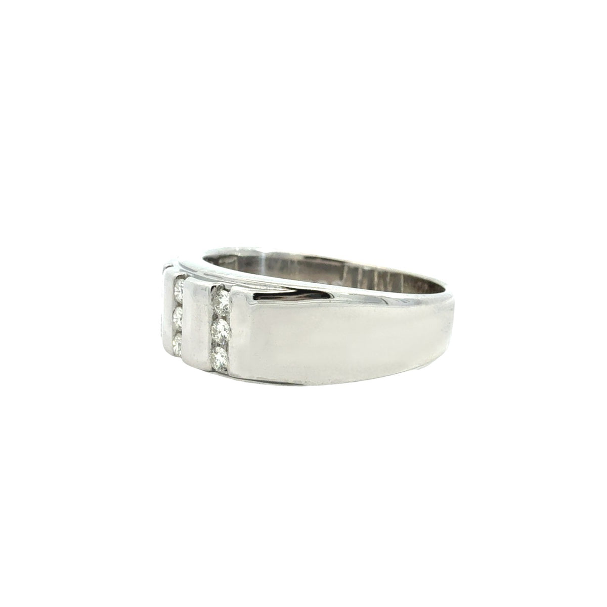 14k White Gold 0.50cttw Diamond Channel Set Men's Band Ring5